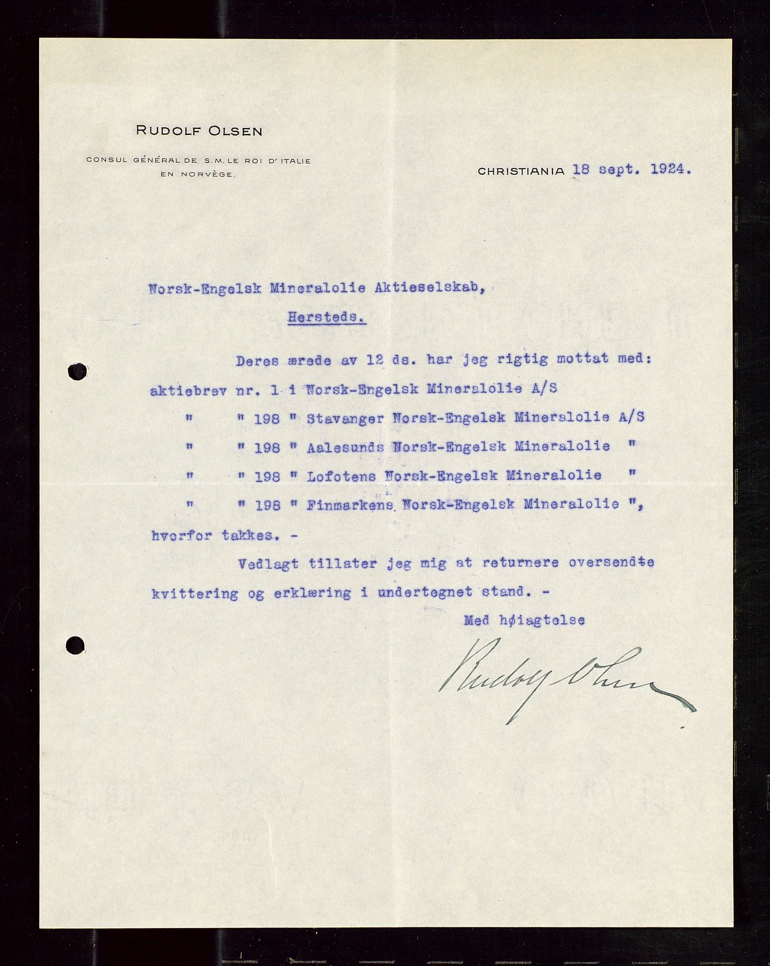 Pa 1521 - A/S Norske Shell, AV/SAST-A-101915/E/Ea/Eaa/L0013: Sjefskorrespondanse, 1924, p. 58