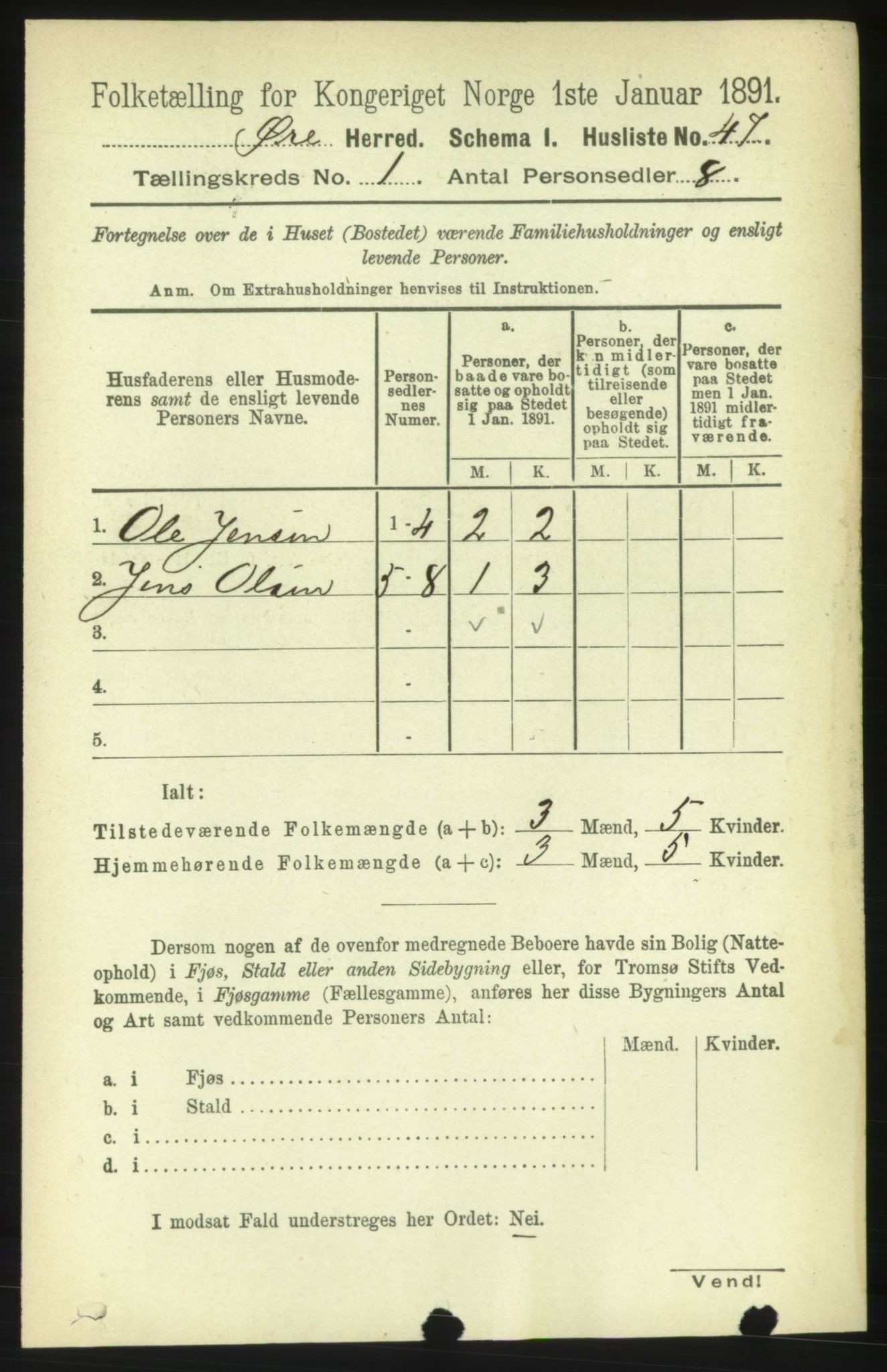 RA, 1891 census for 1558 Øre, 1891, p. 64