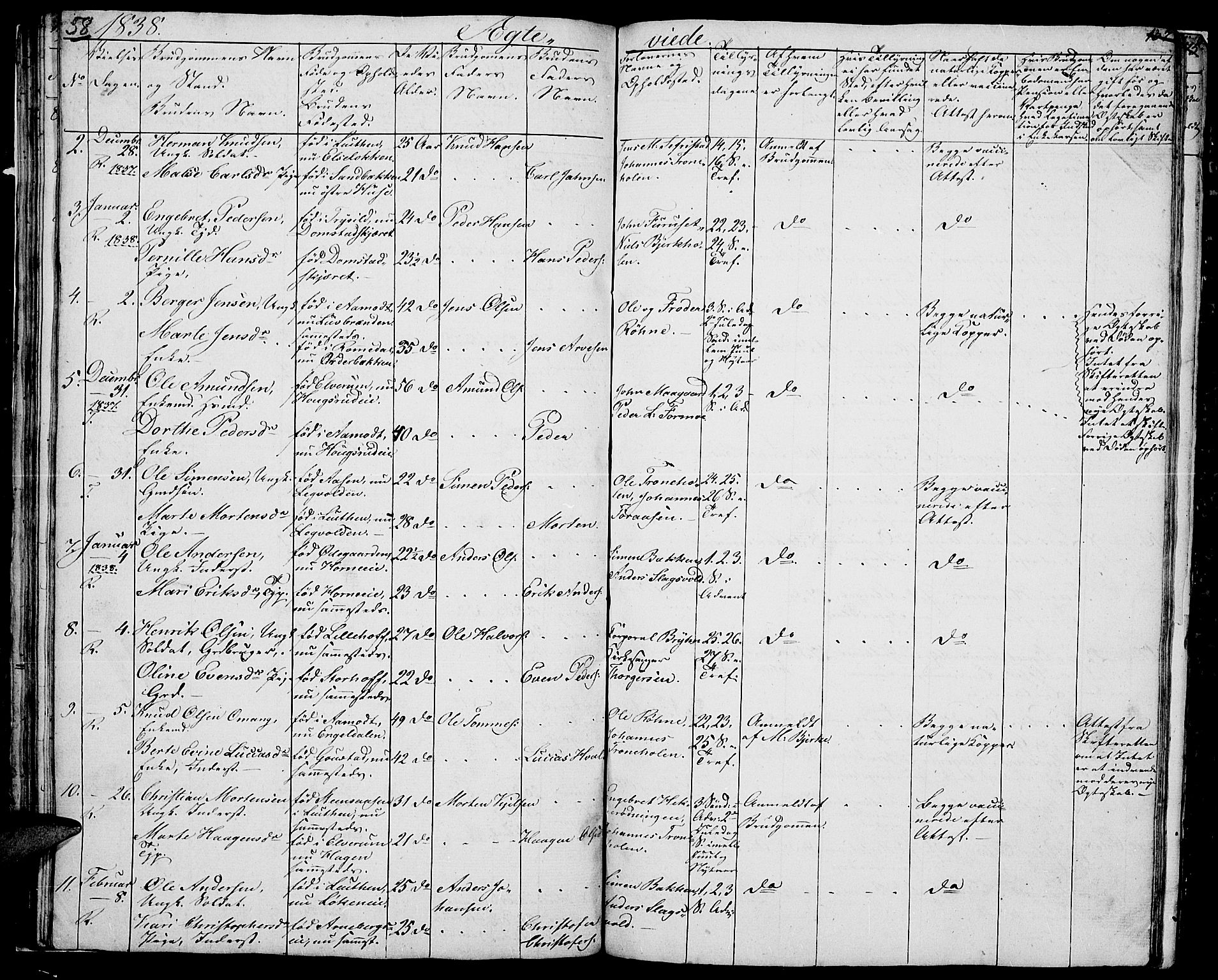 Romedal prestekontor, SAH/PREST-004/L/L0008: Parish register (copy) no. 8, 1837-1844, p. 58