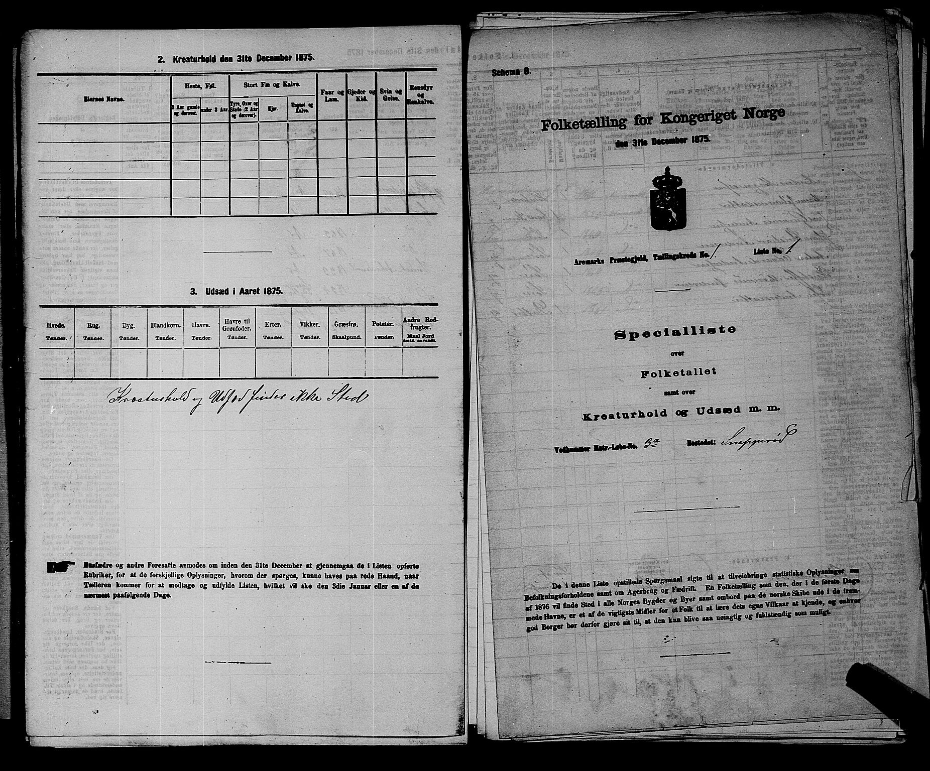 RA, 1875 census for 0118P Aremark, 1875, p. 82