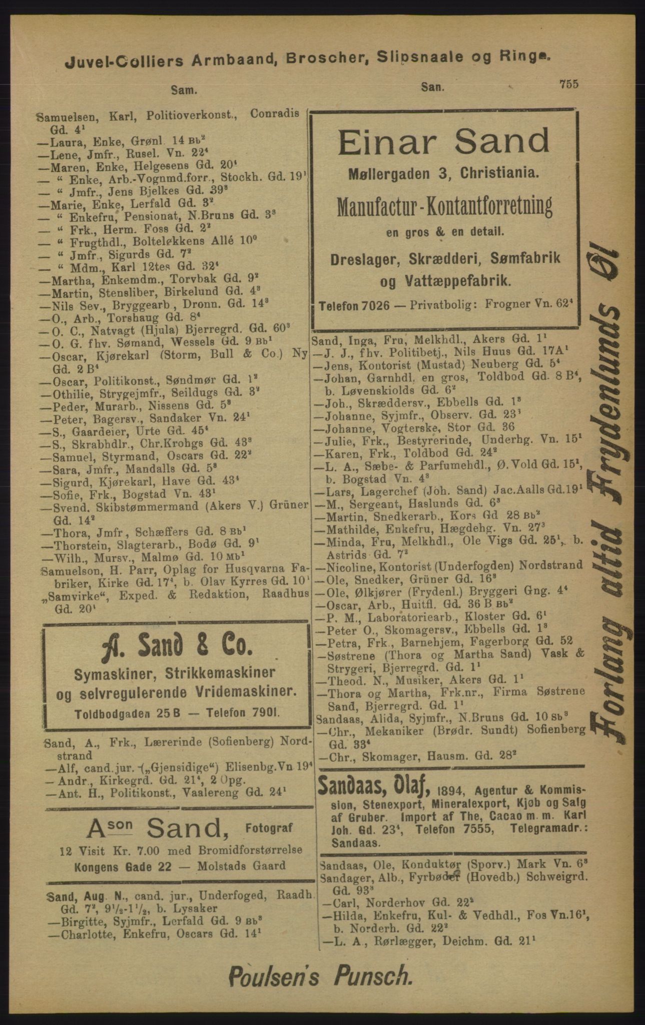 Kristiania/Oslo adressebok, PUBL/-, 1905, p. 755
