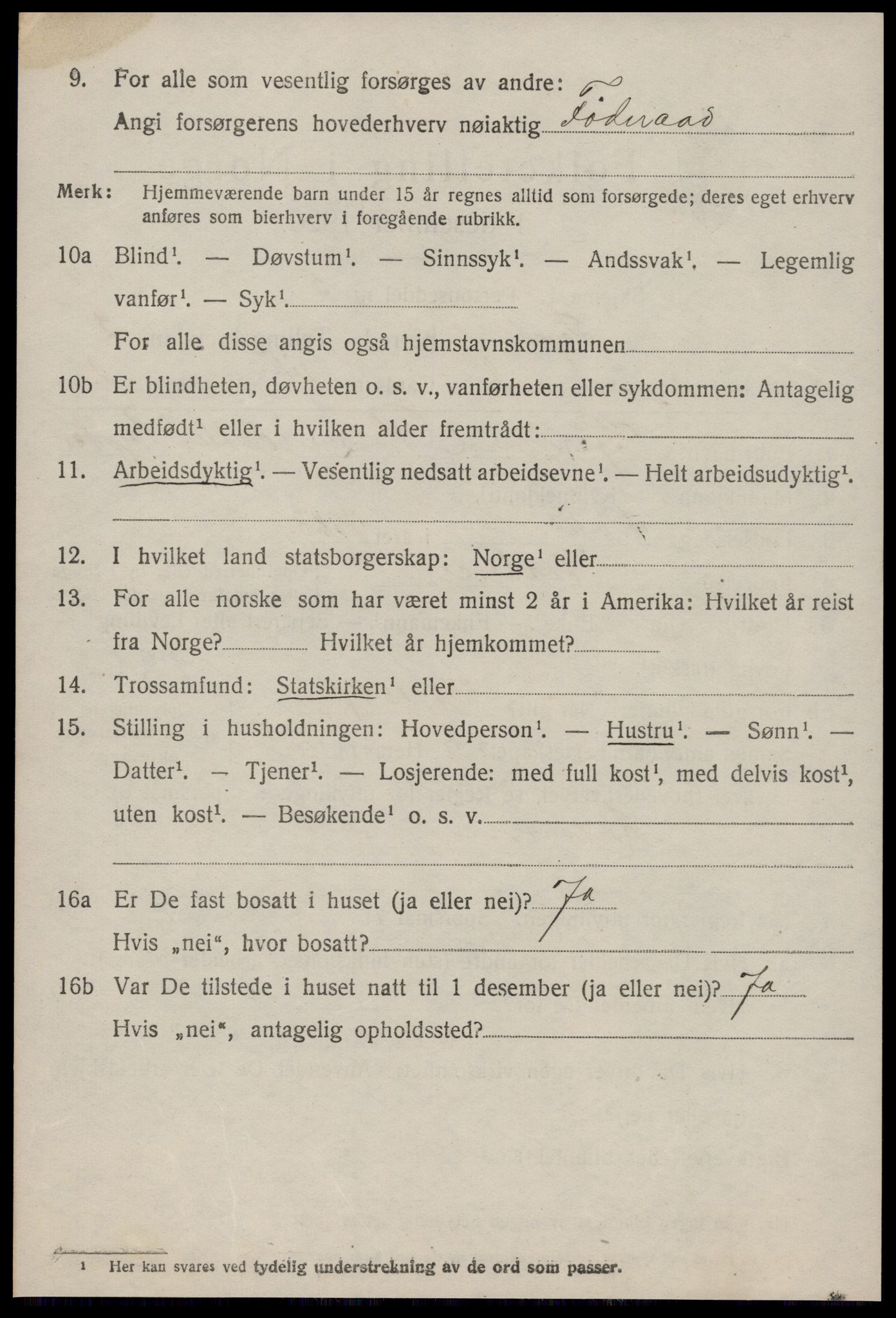 SAT, 1920 census for Sylte, 1920, p. 1190