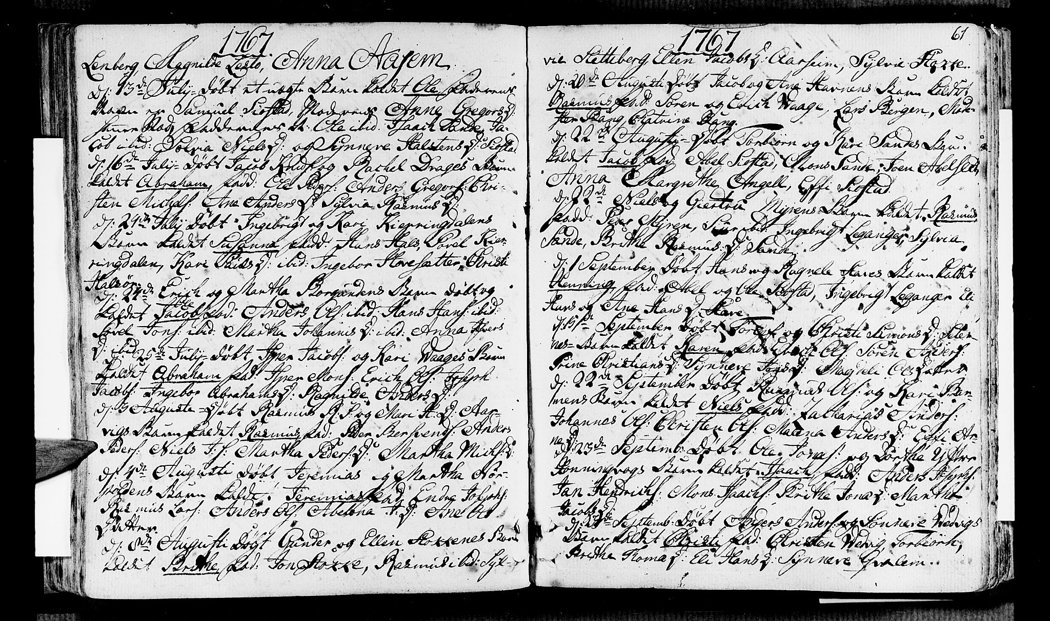 Selje sokneprestembete, SAB/A-99938/H/Ha/Haa/Haaa: Parish register (official) no. A 5, 1760-1782, p. 61