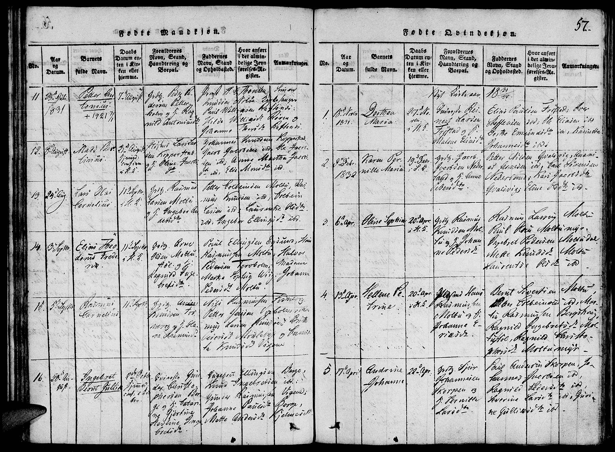 Ministerialprotokoller, klokkerbøker og fødselsregistre - Møre og Romsdal, AV/SAT-A-1454/507/L0069: Parish register (official) no. 507A04, 1816-1841, p. 57