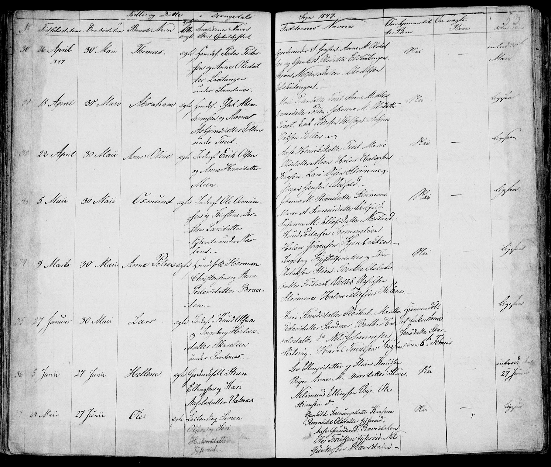 Drangedal kirkebøker, AV/SAKO-A-258/F/Fa/L0007a: Parish register (official) no. 7a, 1837-1856, p. 53