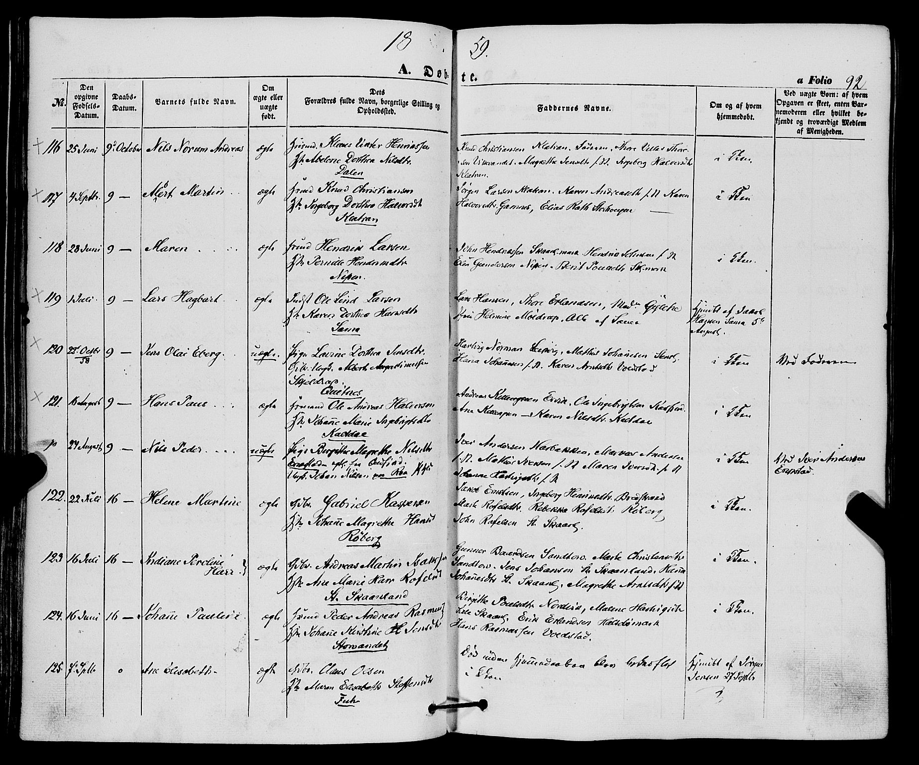 Trondenes sokneprestkontor, SATØ/S-1319/H/Ha/L0011kirke: Parish register (official) no. 11, 1853-1862, p. 92
