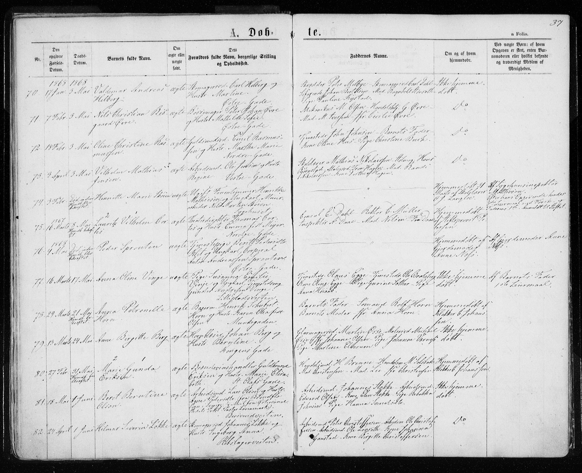 Ministerialprotokoller, klokkerbøker og fødselsregistre - Sør-Trøndelag, AV/SAT-A-1456/601/L0054: Parish register (official) no. 601A22, 1866-1877, p. 37