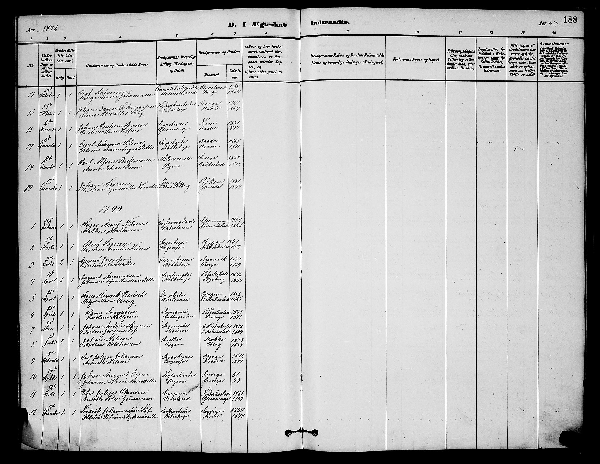 Østre Fredrikstad prestekontor Kirkebøker, AV/SAO-A-10907/G/Ga/L0001: Parish register (copy) no. 1, 1880-1899, p. 188