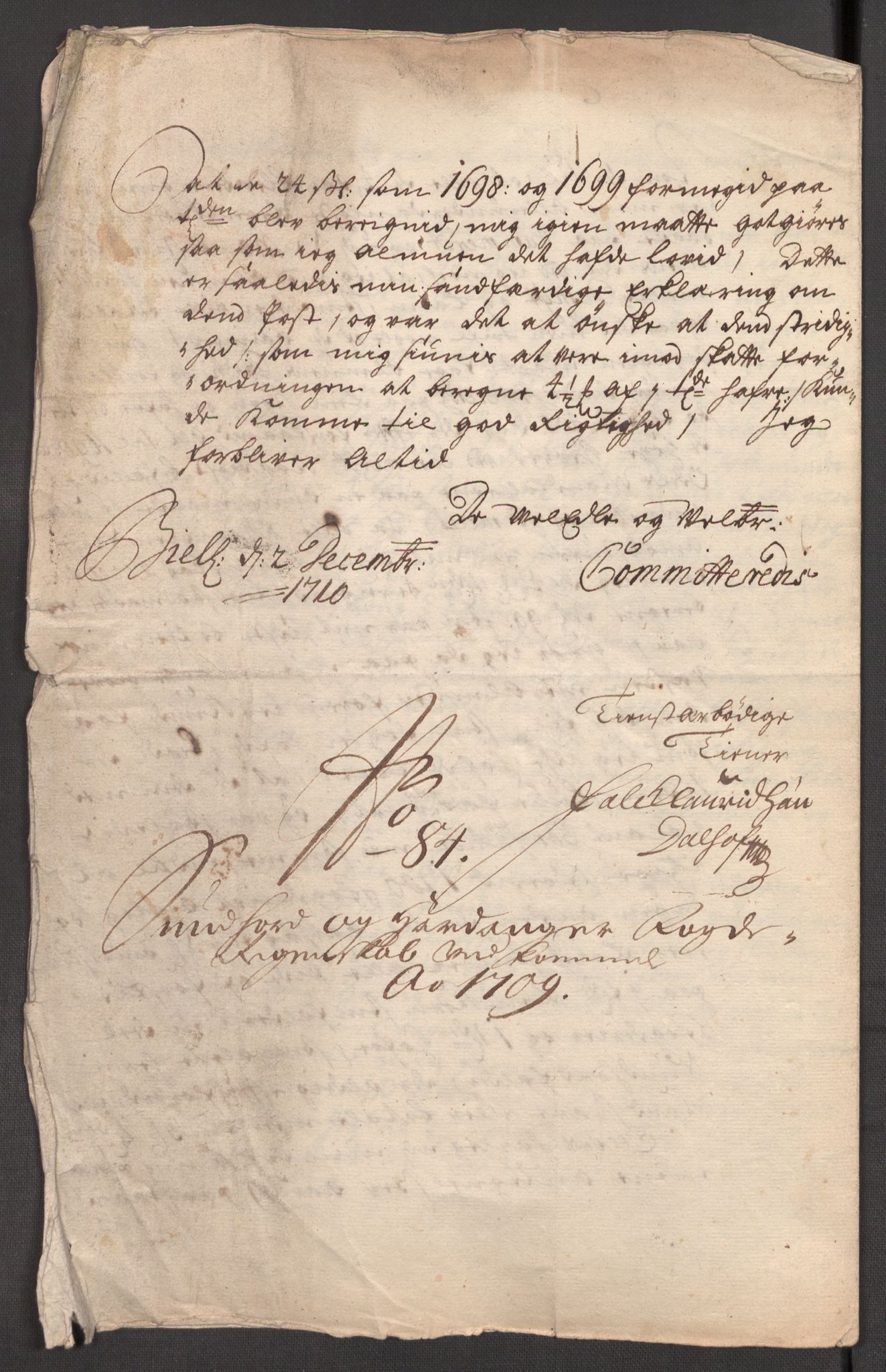 Rentekammeret inntil 1814, Reviderte regnskaper, Fogderegnskap, RA/EA-4092/R48/L2986: Fogderegnskap Sunnhordland og Hardanger, 1709-1710, p. 331