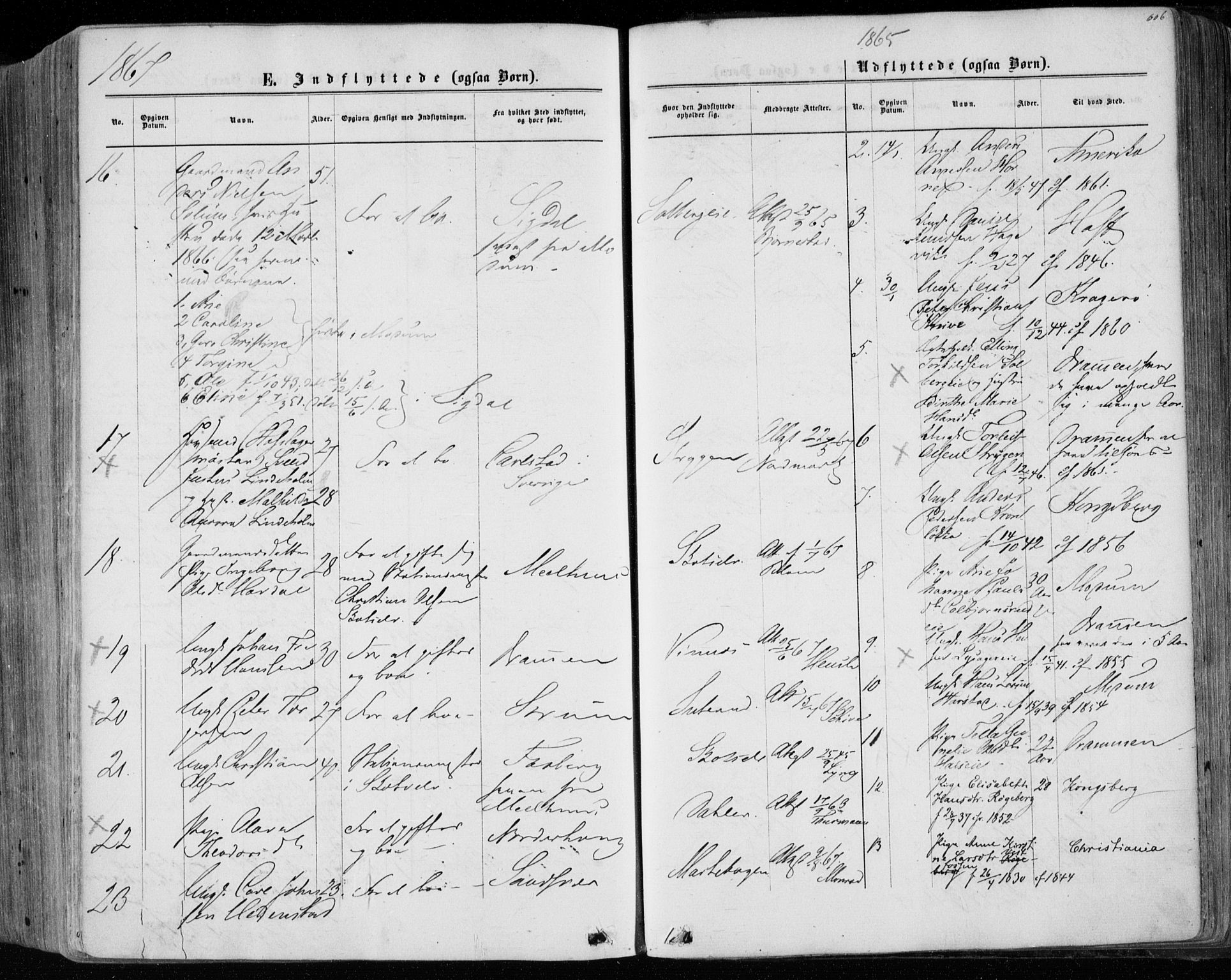 Eiker kirkebøker, SAKO/A-4/F/Fa/L0016: Parish register (official) no. I 16, 1860-1868, p. 606