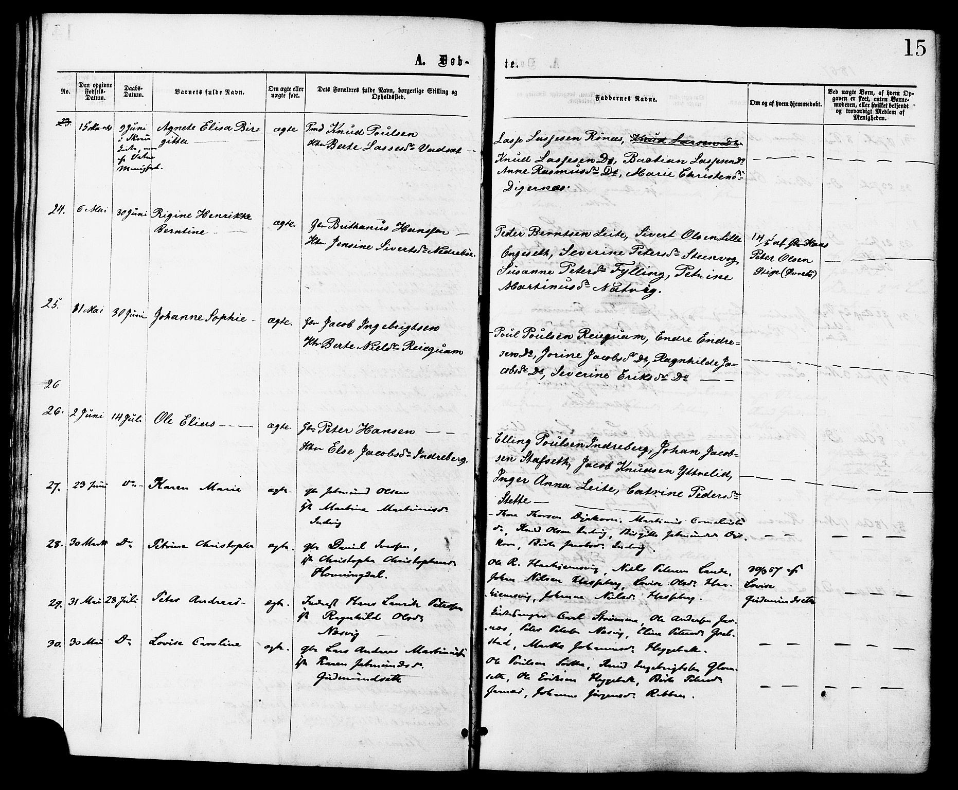 Ministerialprotokoller, klokkerbøker og fødselsregistre - Møre og Romsdal, AV/SAT-A-1454/524/L0355: Parish register (official) no. 524A07, 1864-1879, p. 15