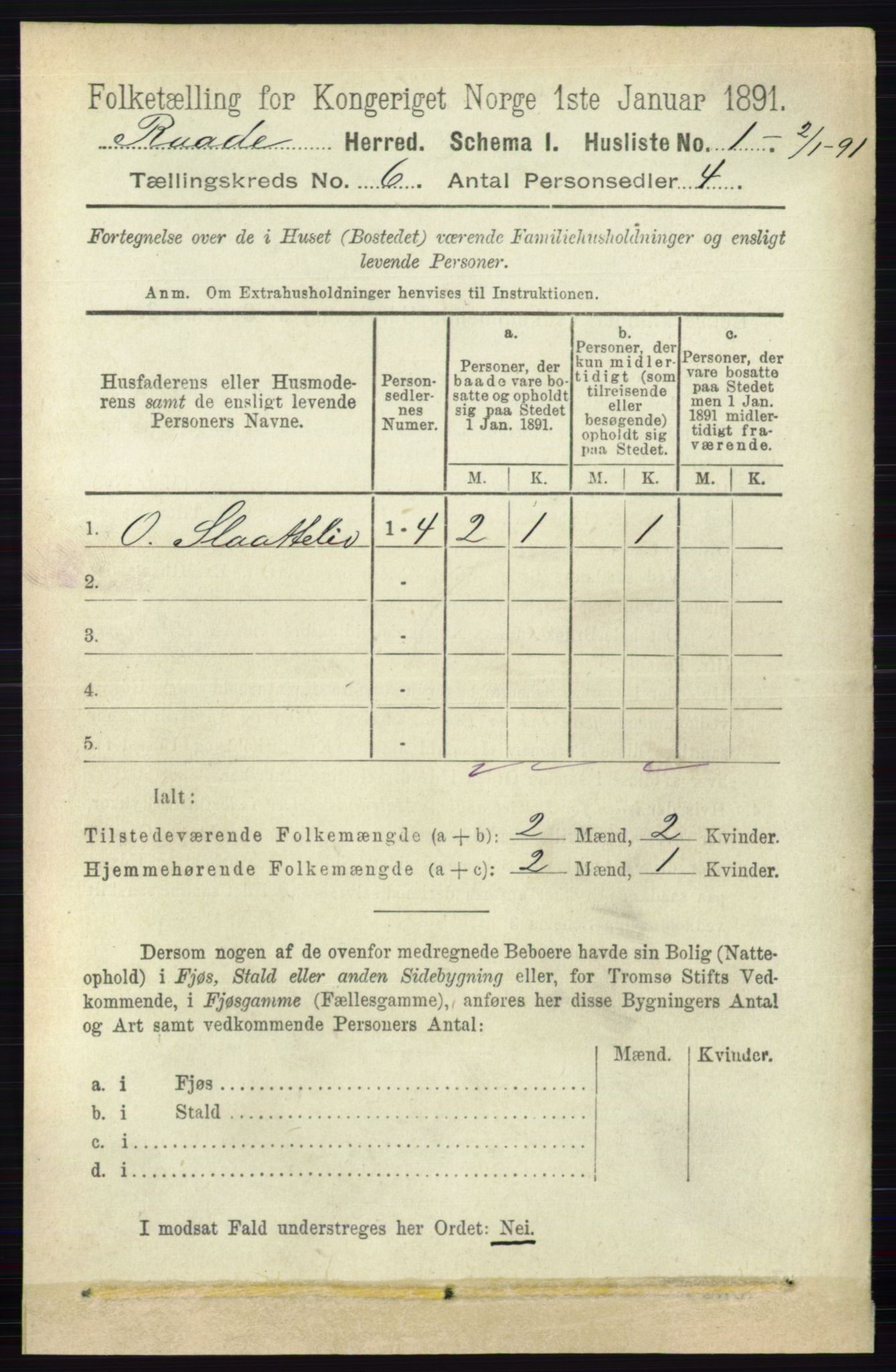 RA, 1891 census for 0135 Råde, 1891, p. 3080