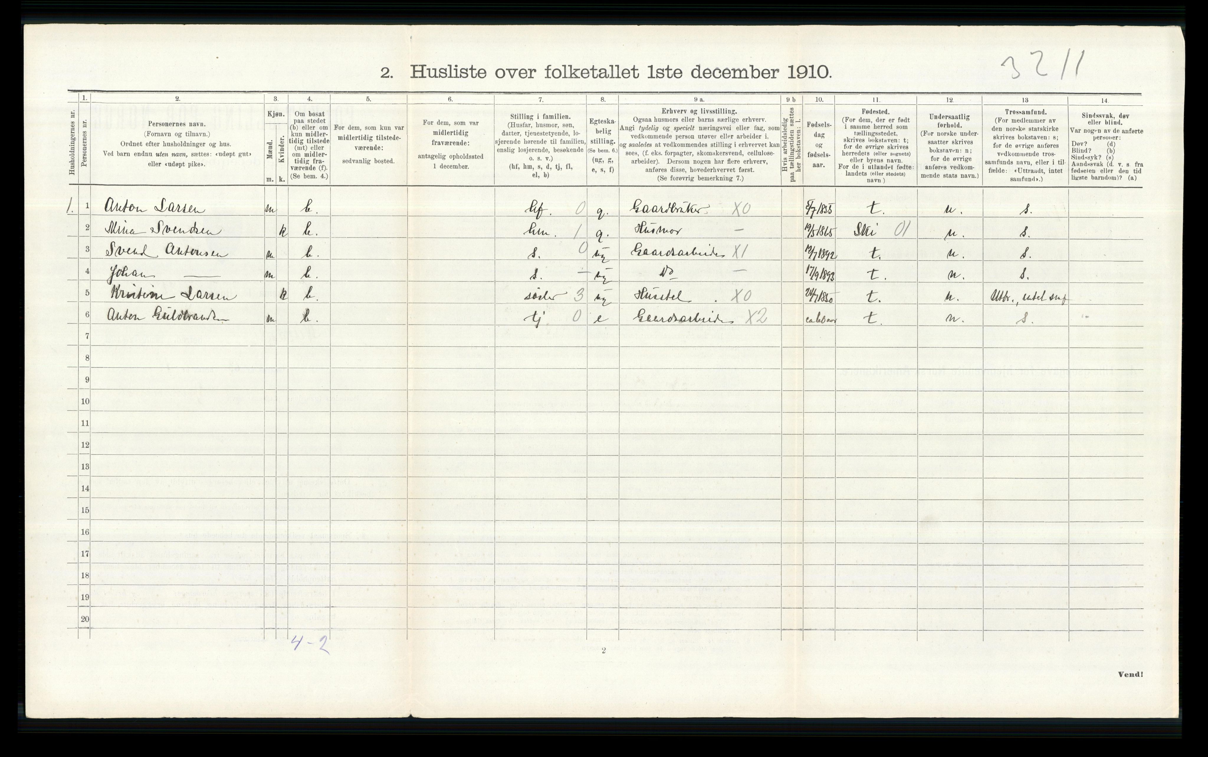 RA, 1910 census for Nittedal, 1910, p. 770