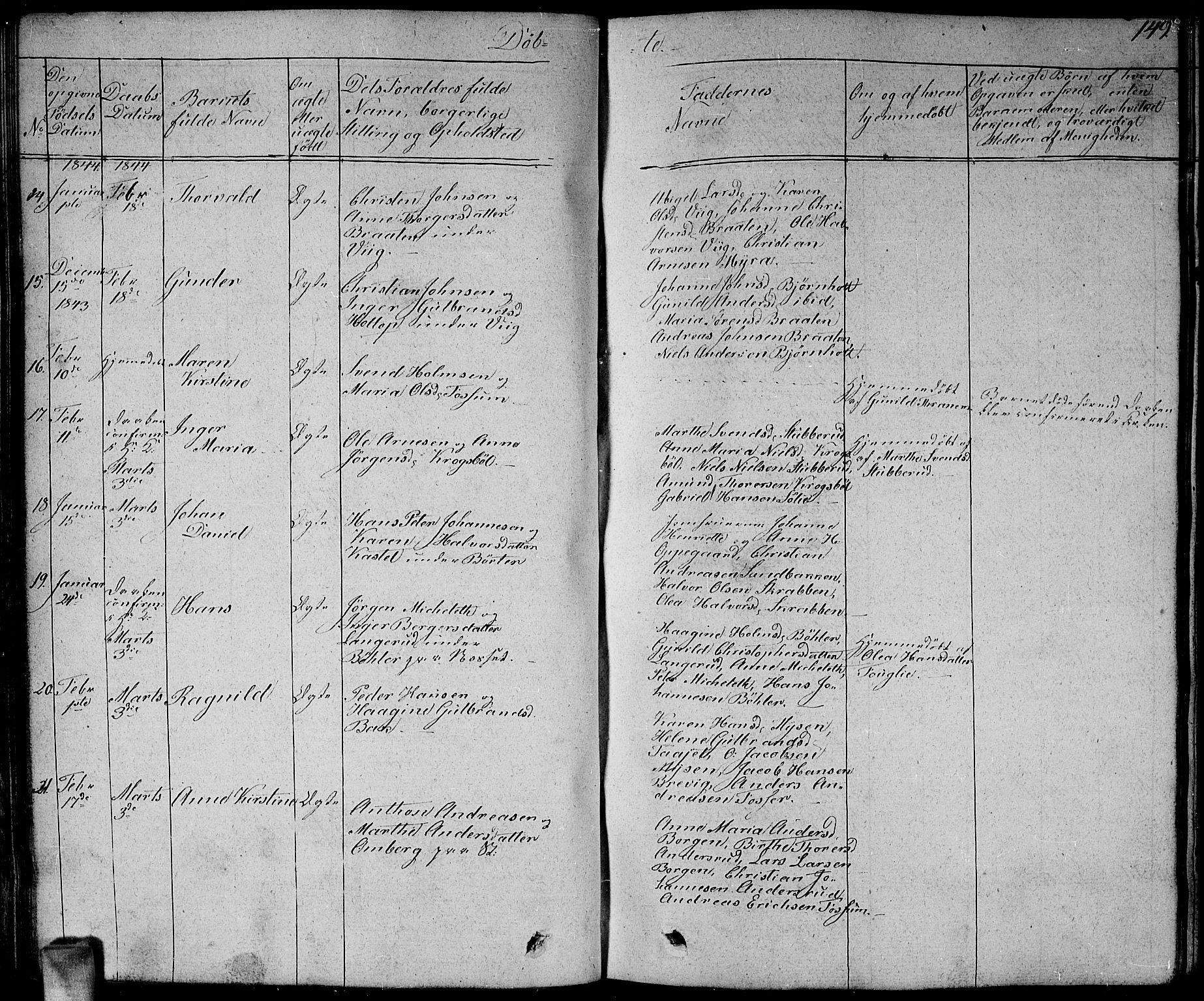 Enebakk prestekontor Kirkebøker, SAO/A-10171c/G/Ga/L0003: Parish register (copy) no. I 3, 1833-1849, p. 149