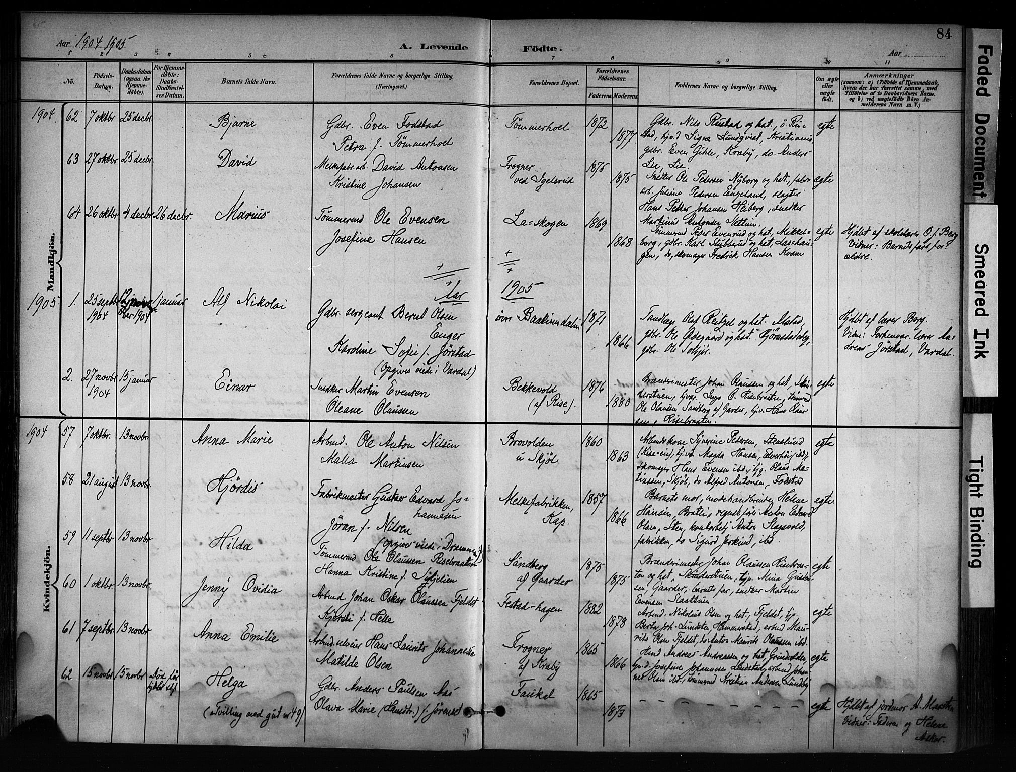 Østre Toten prestekontor, AV/SAH-PREST-104/H/Ha/Haa/L0008: Parish register (official) no. 8, 1897-1909, p. 84