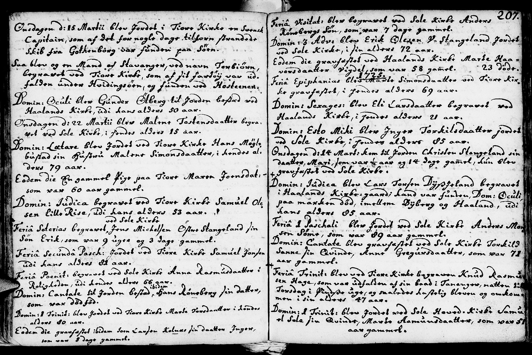Håland sokneprestkontor, AV/SAST-A-101802/001/30BA/L0002: Parish register (official) no. A 2, 1722-1794, p. 207