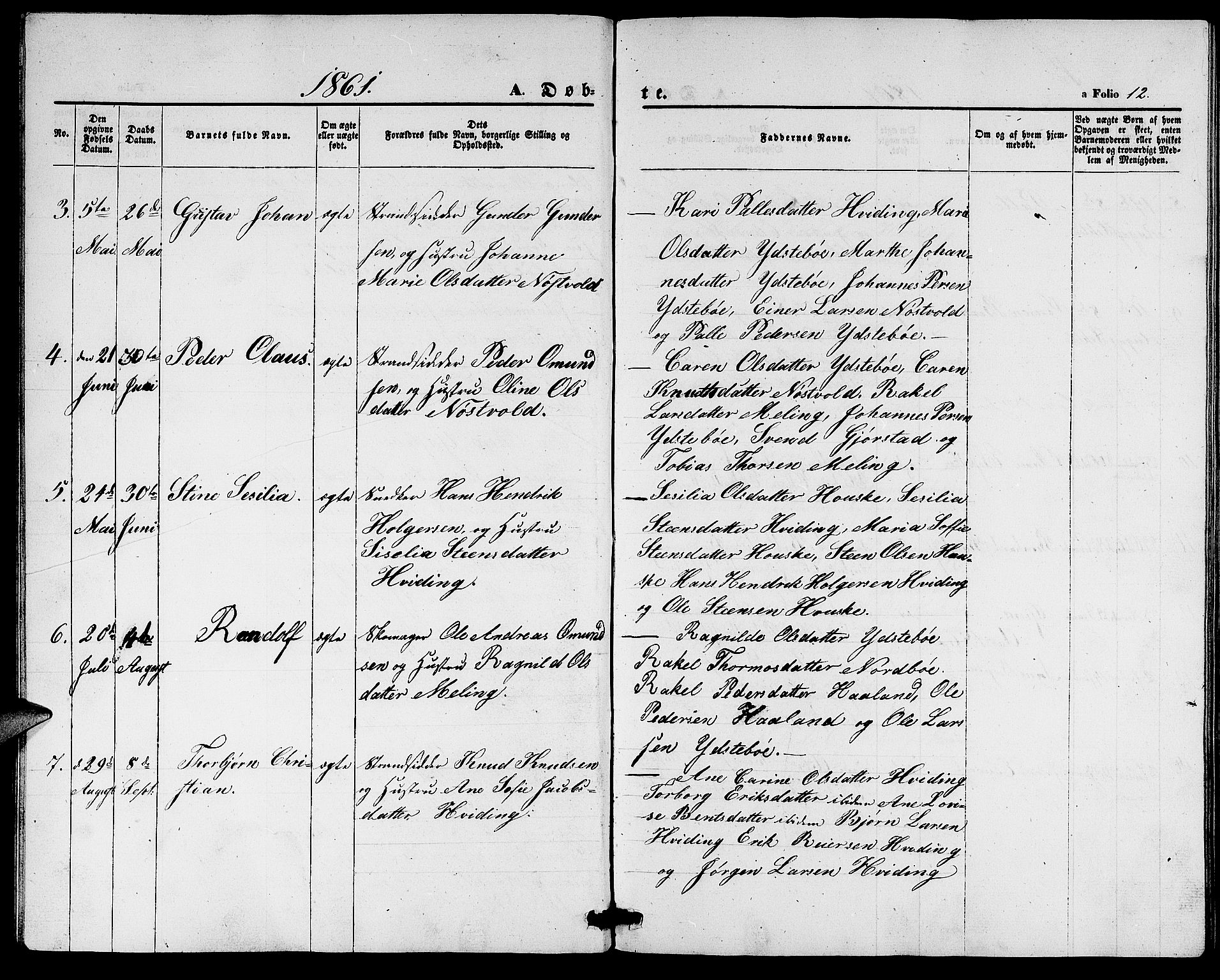 Rennesøy sokneprestkontor, SAST/A -101827/H/Ha/Hab/L0003: Parish register (copy) no. B 3, 1855-1888, p. 12