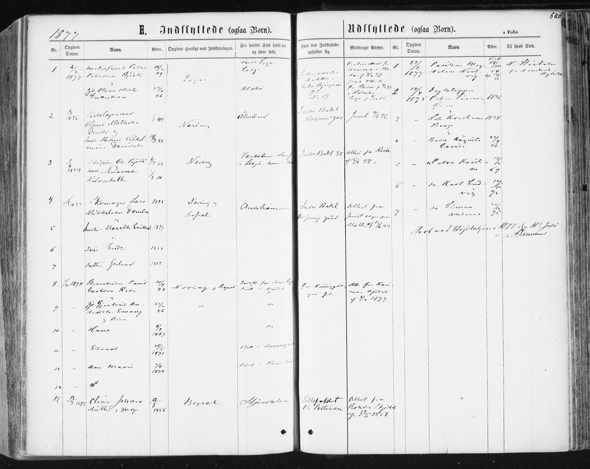 Ministerialprotokoller, klokkerbøker og fødselsregistre - Sør-Trøndelag, AV/SAT-A-1456/604/L0186: Parish register (official) no. 604A07, 1866-1877, p. 620