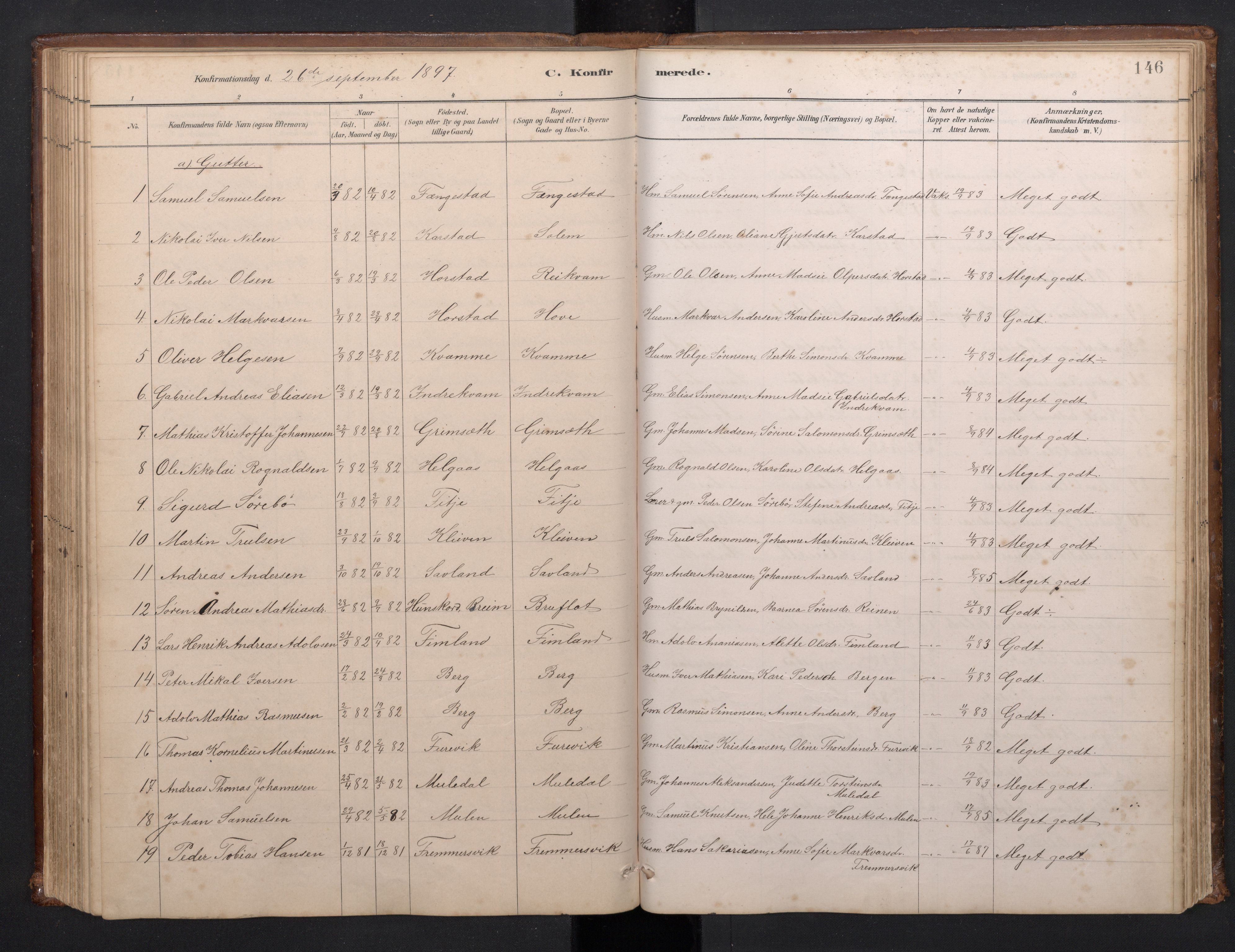 Førde sokneprestembete, AV/SAB-A-79901/H/Hab/Habd/L0003: Parish register (copy) no. D 3, 1881-1897, p. 145b-146a
