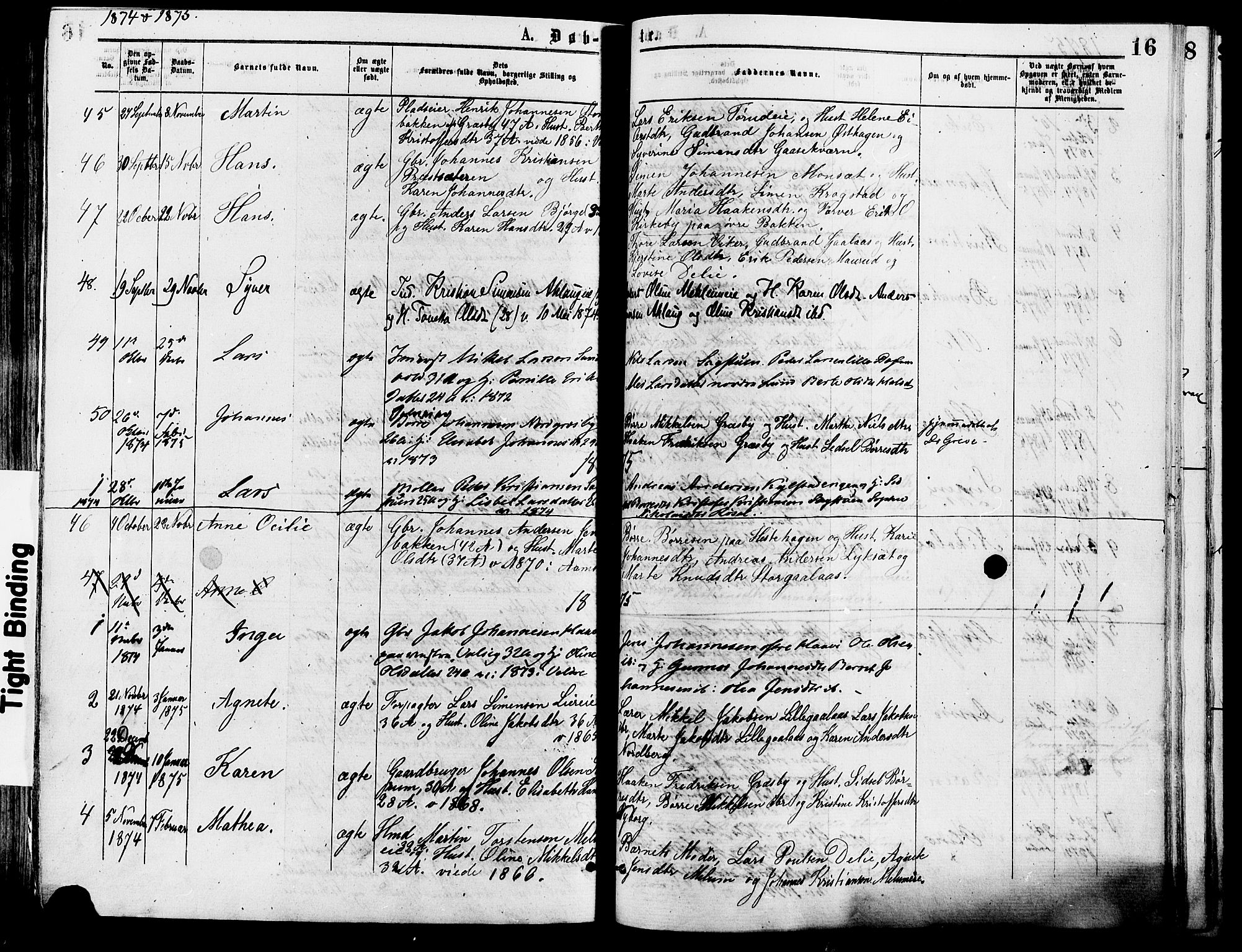 Vang prestekontor, Hedmark, SAH/PREST-008/H/Ha/Haa/L0013: Parish register (official) no. 13, 1855-1879, p. 16