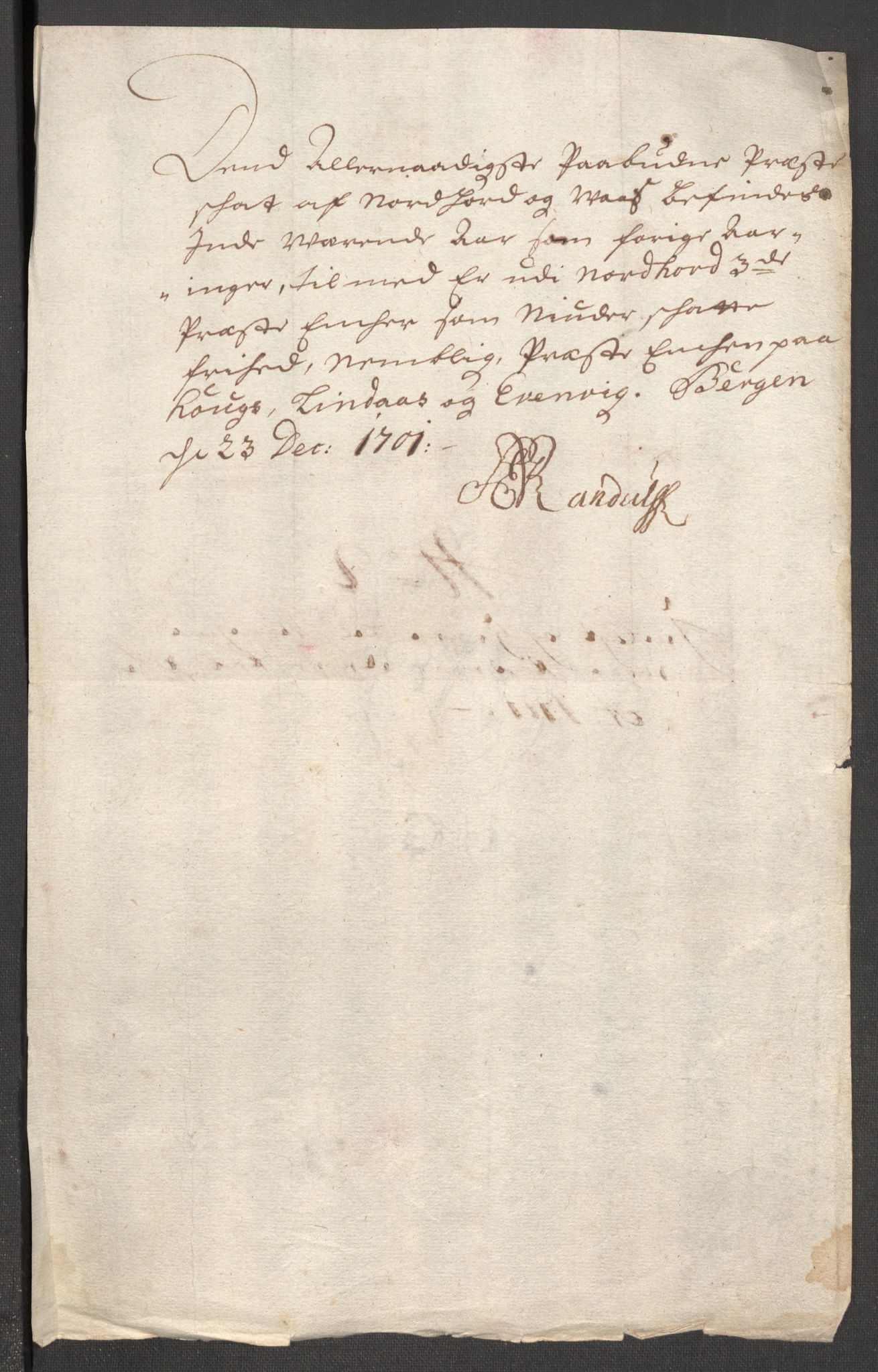 Rentekammeret inntil 1814, Reviderte regnskaper, Fogderegnskap, AV/RA-EA-4092/R51/L3185: Fogderegnskap Nordhordland og Voss, 1700-1701, p. 387