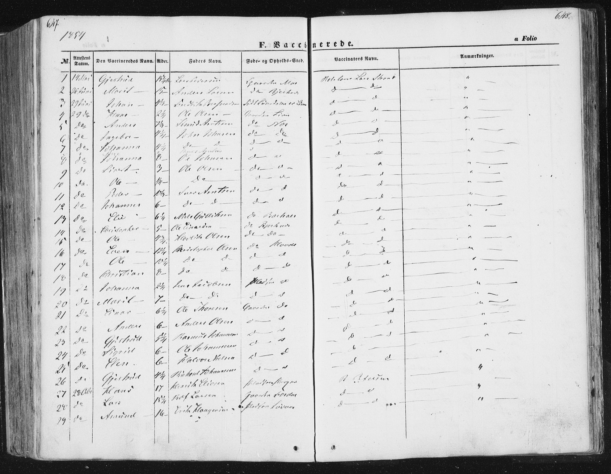 Ministerialprotokoller, klokkerbøker og fødselsregistre - Sør-Trøndelag, SAT/A-1456/630/L0494: Parish register (official) no. 630A07, 1852-1868, p. 647-648