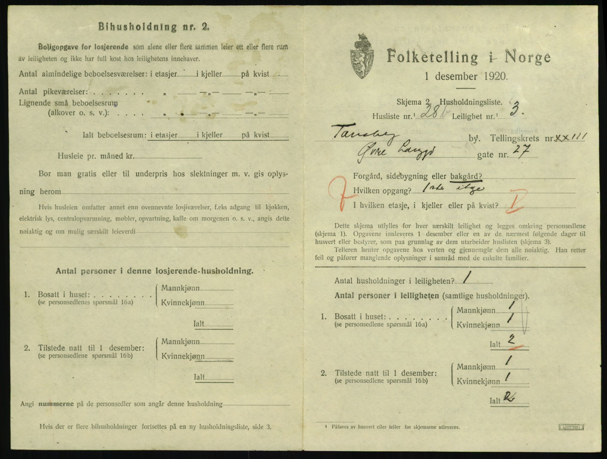 SAKO, 1920 census for Tønsberg, 1920, p. 8365