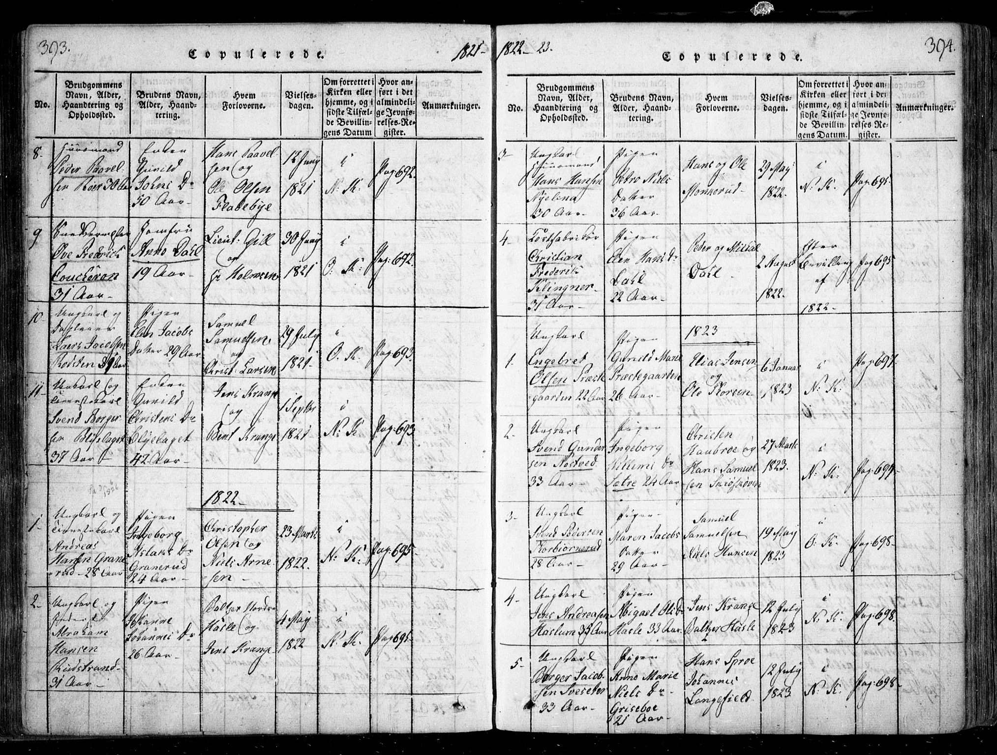 Nesodden prestekontor Kirkebøker, AV/SAO-A-10013/F/Fa/L0006: Parish register (official) no. I 6, 1814-1847, p. 393-394