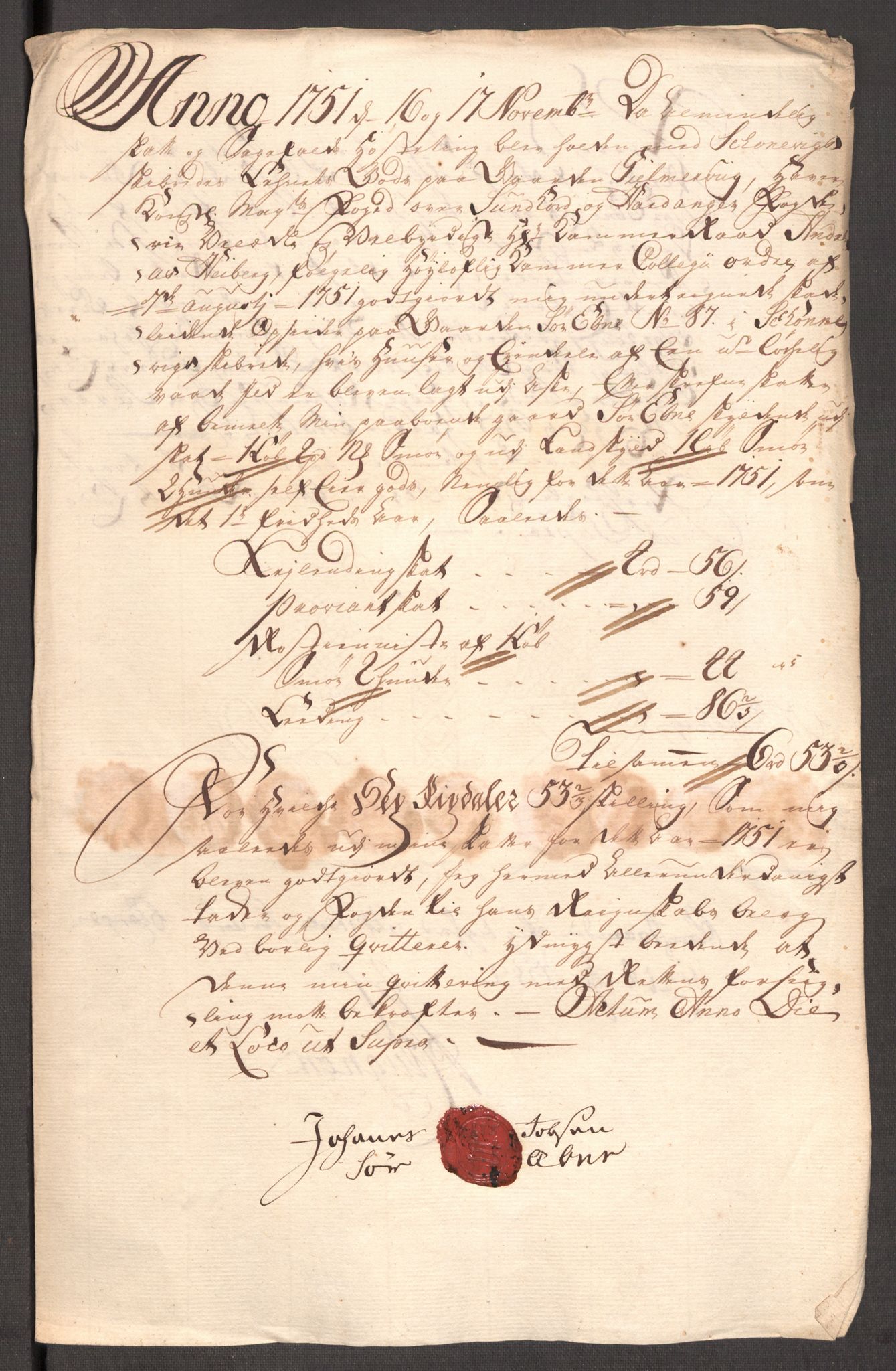 Rentekammeret inntil 1814, Reviderte regnskaper, Fogderegnskap, AV/RA-EA-4092/R48/L3056: Fogderegnskap Sunnhordland og Hardanger, 1751, p. 485