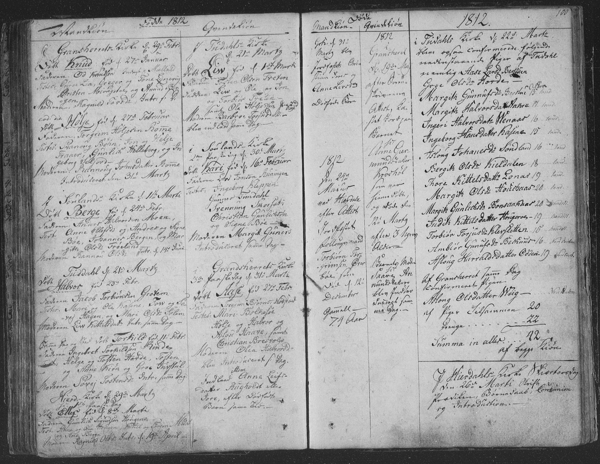 Hjartdal kirkebøker, AV/SAKO-A-270/F/Fa/L0006: Parish register (official) no. I 6, 1801-1814, p. 100