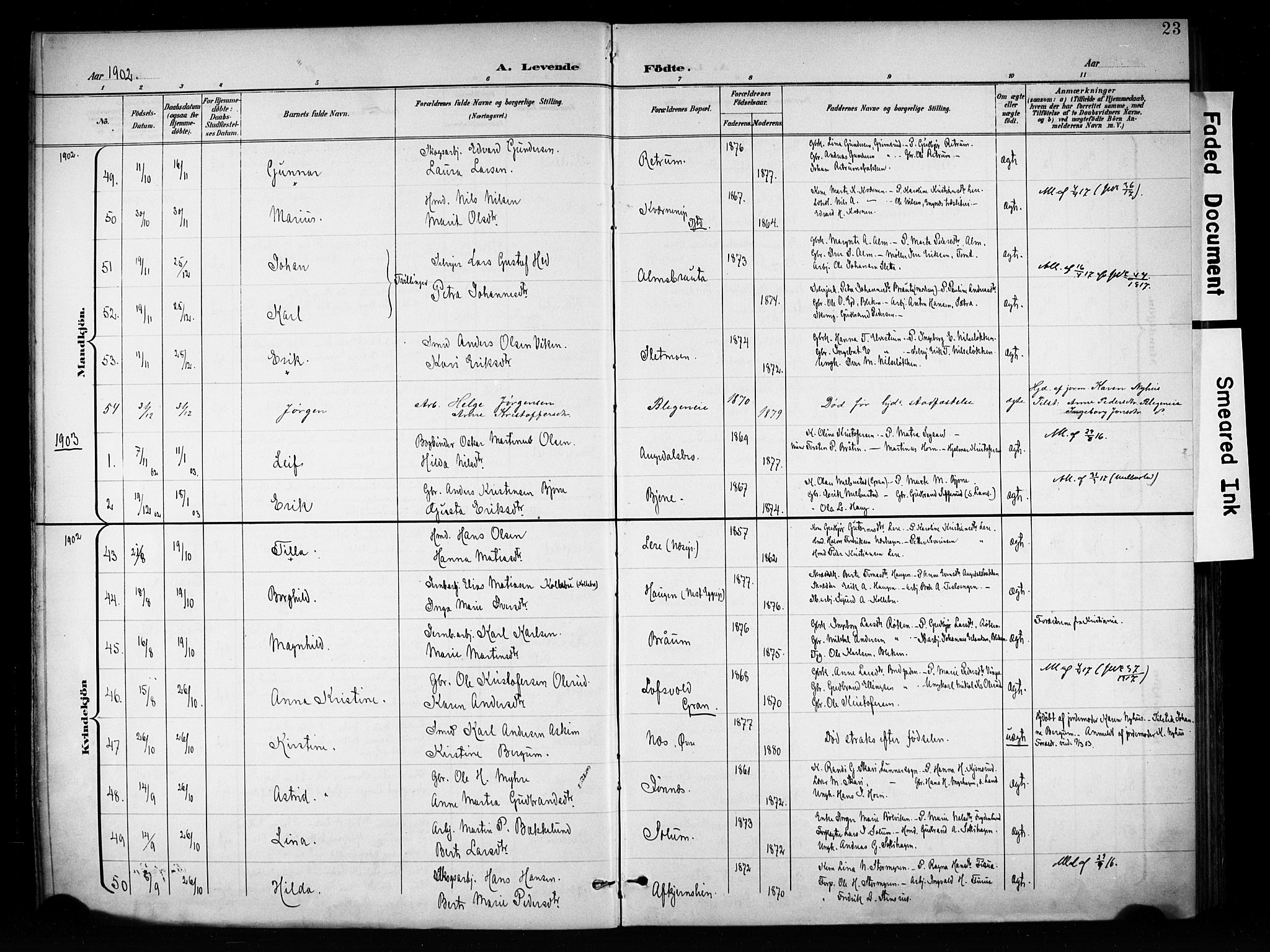 Brandbu prestekontor, SAH/PREST-114/H/Ha/Haa/L0001: Parish register (official) no. 1, 1900-1912, p. 23