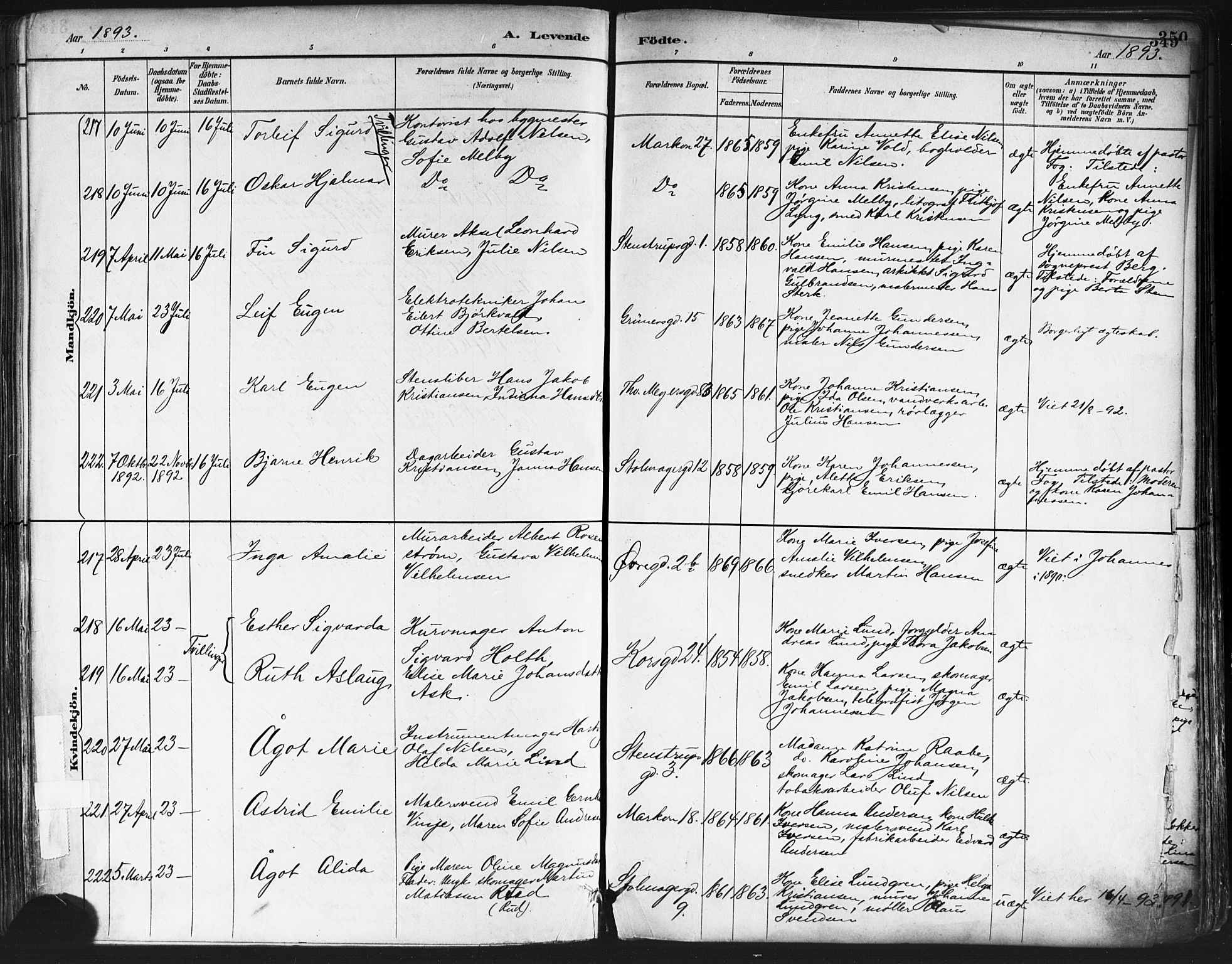 Paulus prestekontor Kirkebøker, SAO/A-10871/F/Fa/L0013: Parish register (official) no. 13, 1887-1894, p. 349