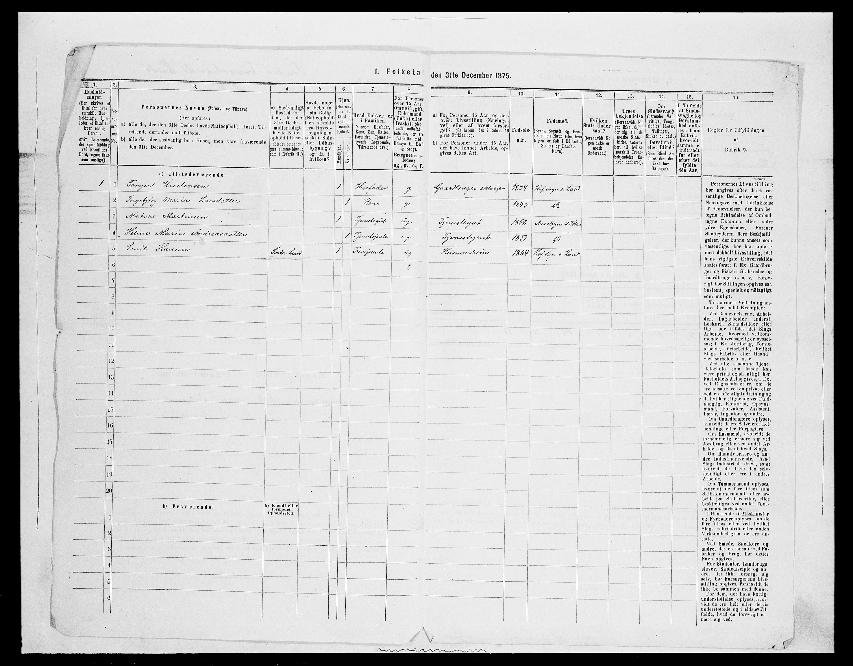 SAH, 1875 census for 0529P Vestre Toten, 1875, p. 1152