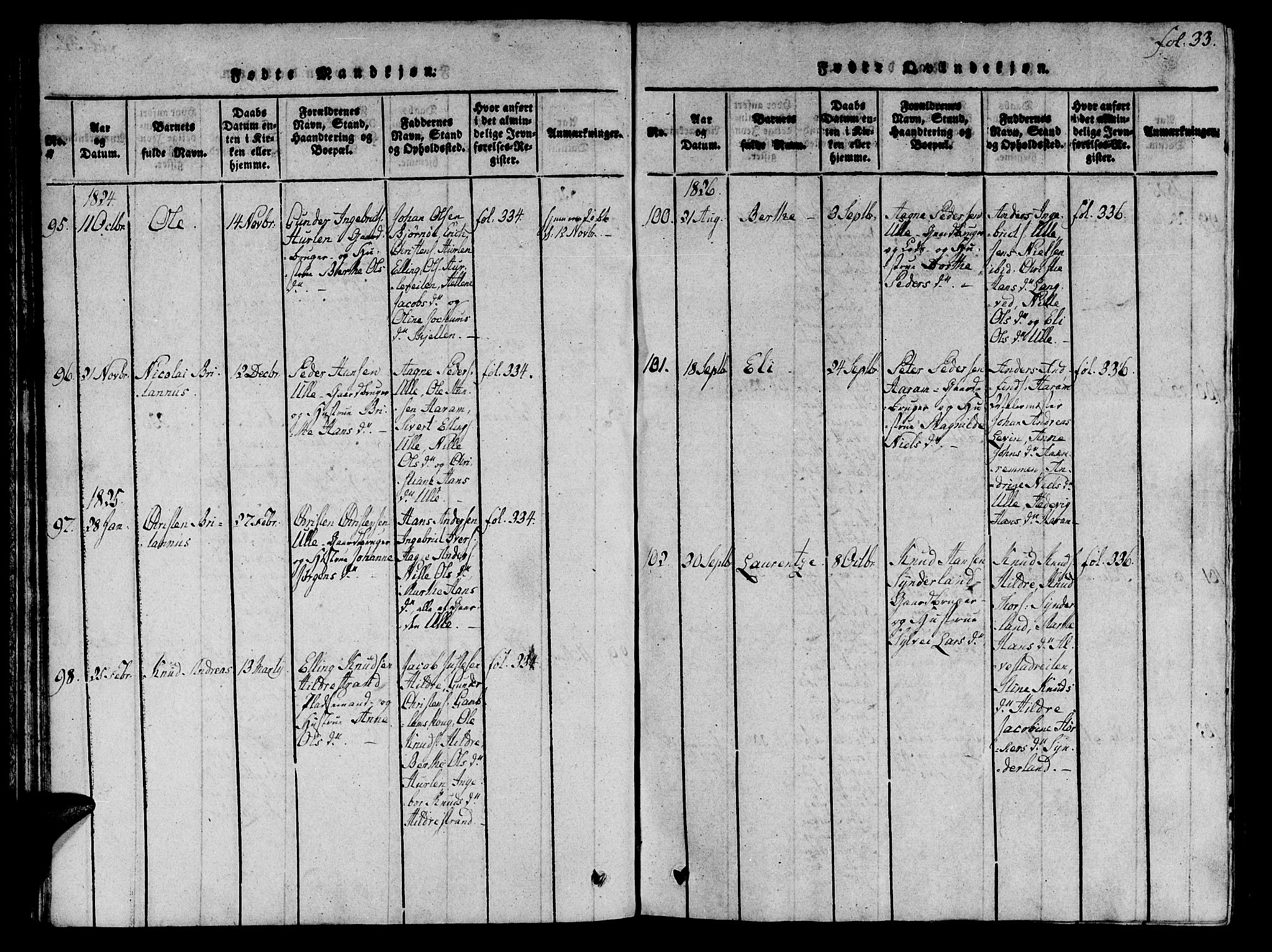Ministerialprotokoller, klokkerbøker og fødselsregistre - Møre og Romsdal, SAT/A-1454/536/L0495: Parish register (official) no. 536A04, 1818-1847, p. 33