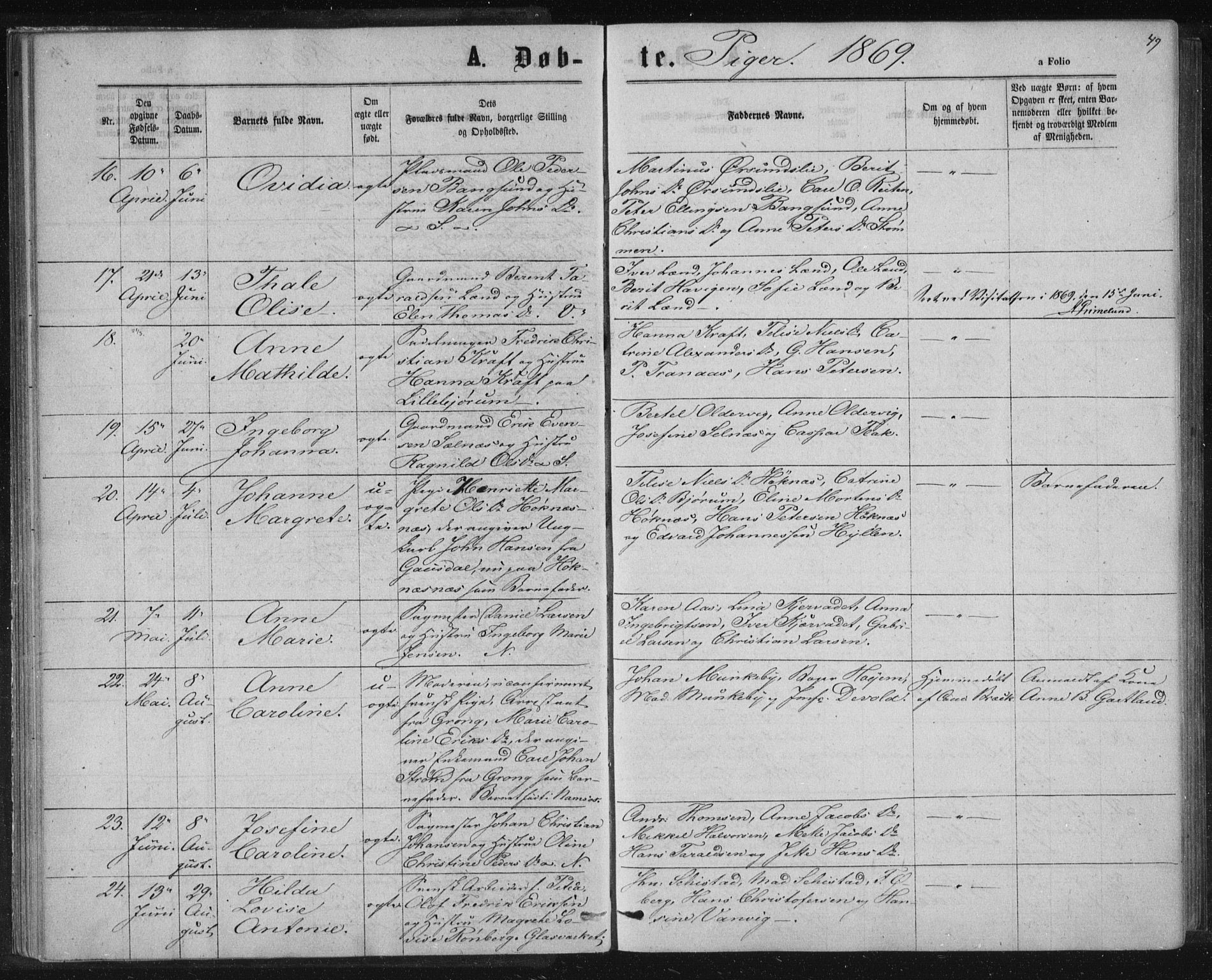 Ministerialprotokoller, klokkerbøker og fødselsregistre - Nord-Trøndelag, AV/SAT-A-1458/768/L0570: Parish register (official) no. 768A05, 1865-1874, p. 49