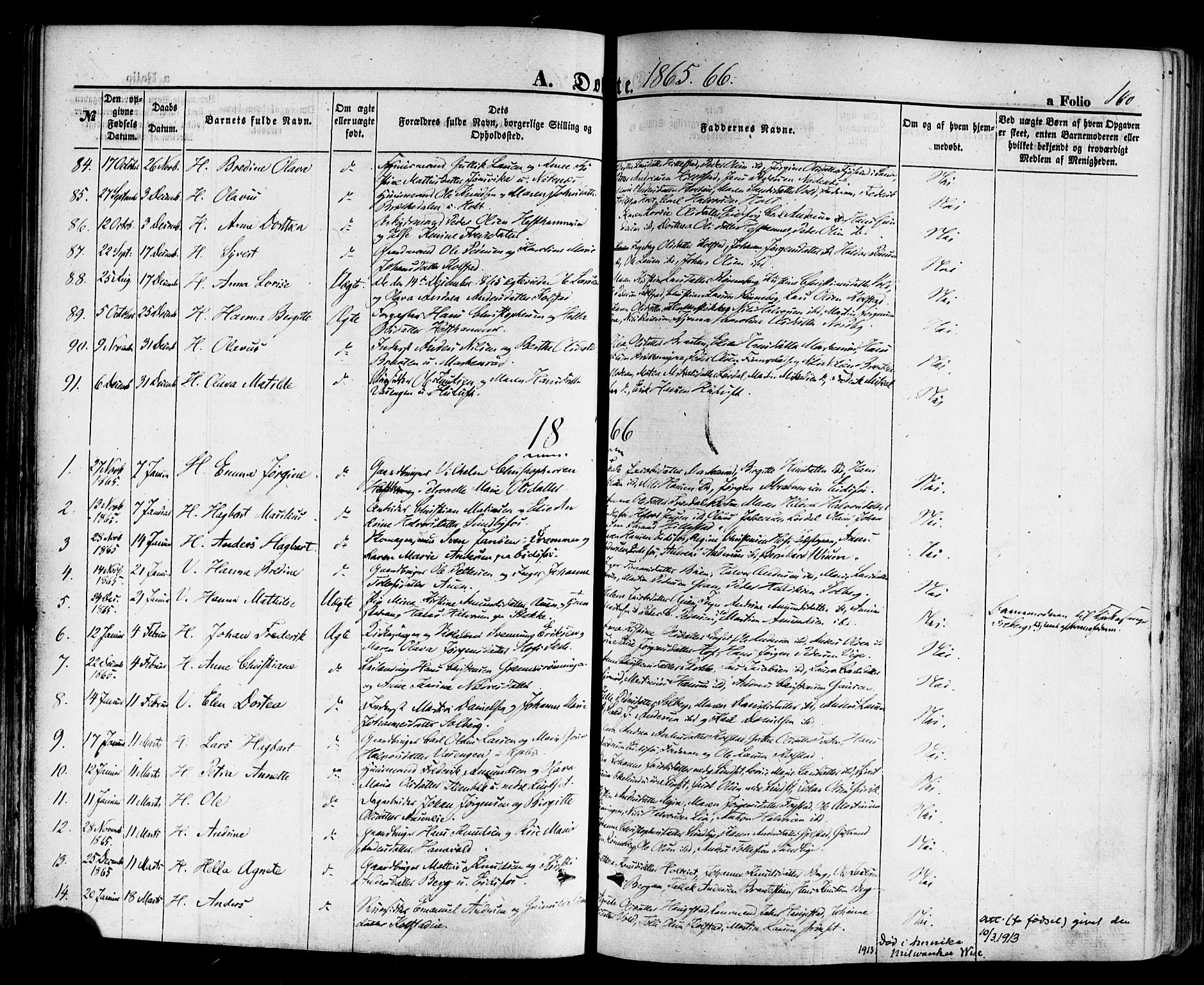 Hof kirkebøker, SAKO/A-64/F/Fa/L0006: Parish register (official) no. I 6, 1851-1877, p. 160