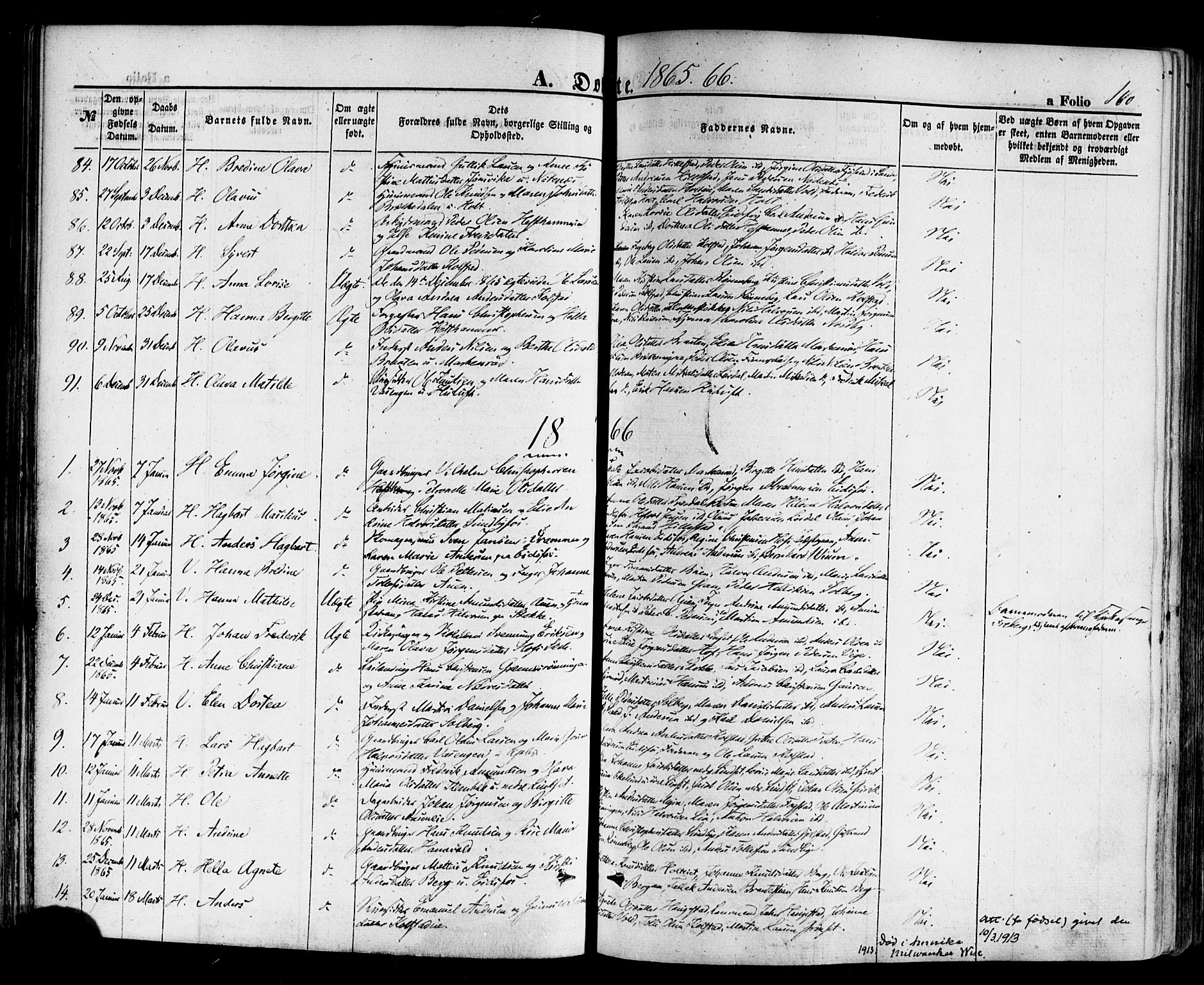 Hof kirkebøker, AV/SAKO-A-64/F/Fa/L0006: Parish register (official) no. I 6, 1851-1877, p. 160