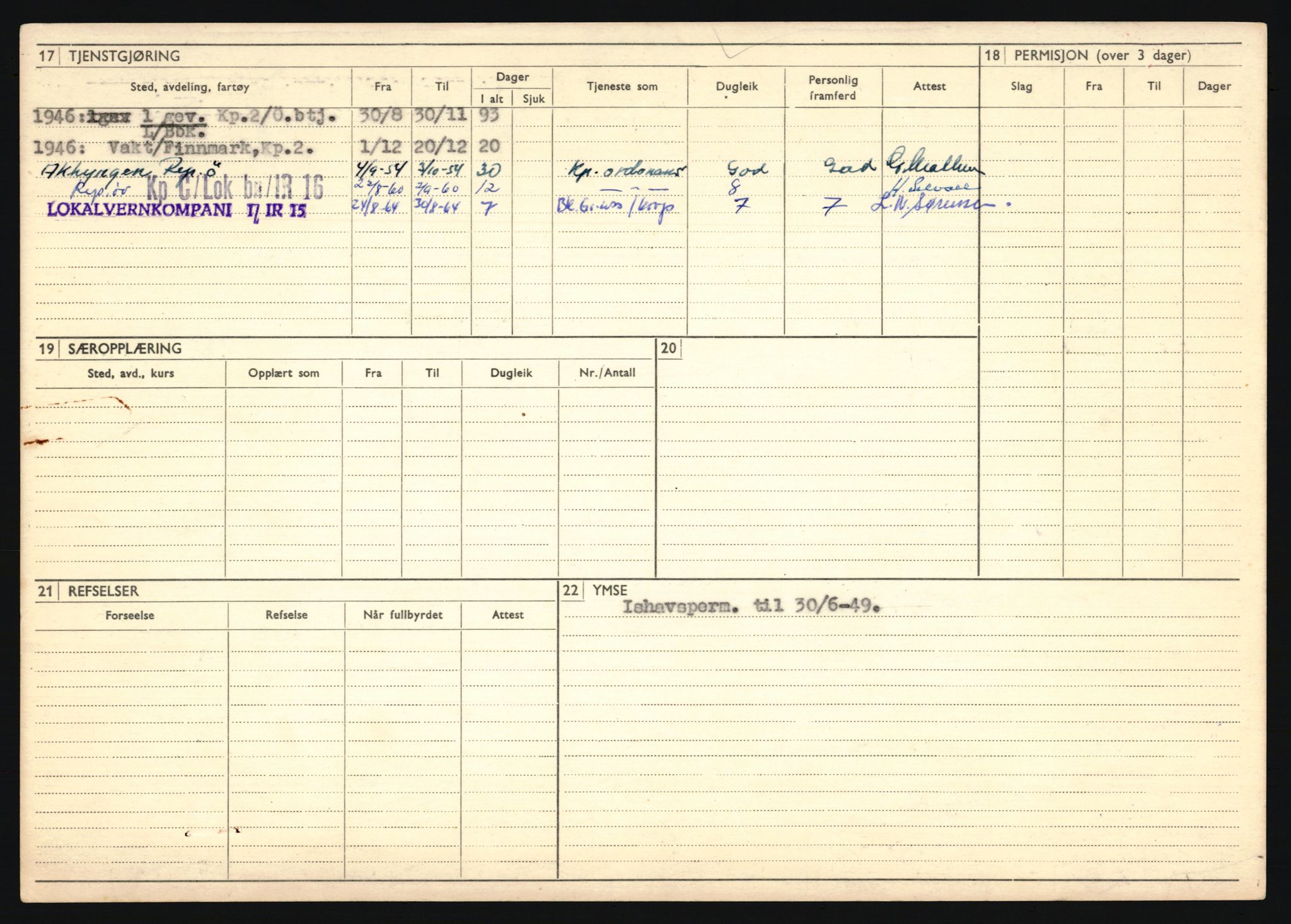 Forsvaret, Troms infanteriregiment nr. 16, AV/RA-RAFA-3146/P/Pa/L0024/0002: Rulleblad / Rulleblad for regimentets menige mannskaper, årsklasse 1941, 1941, p. 91