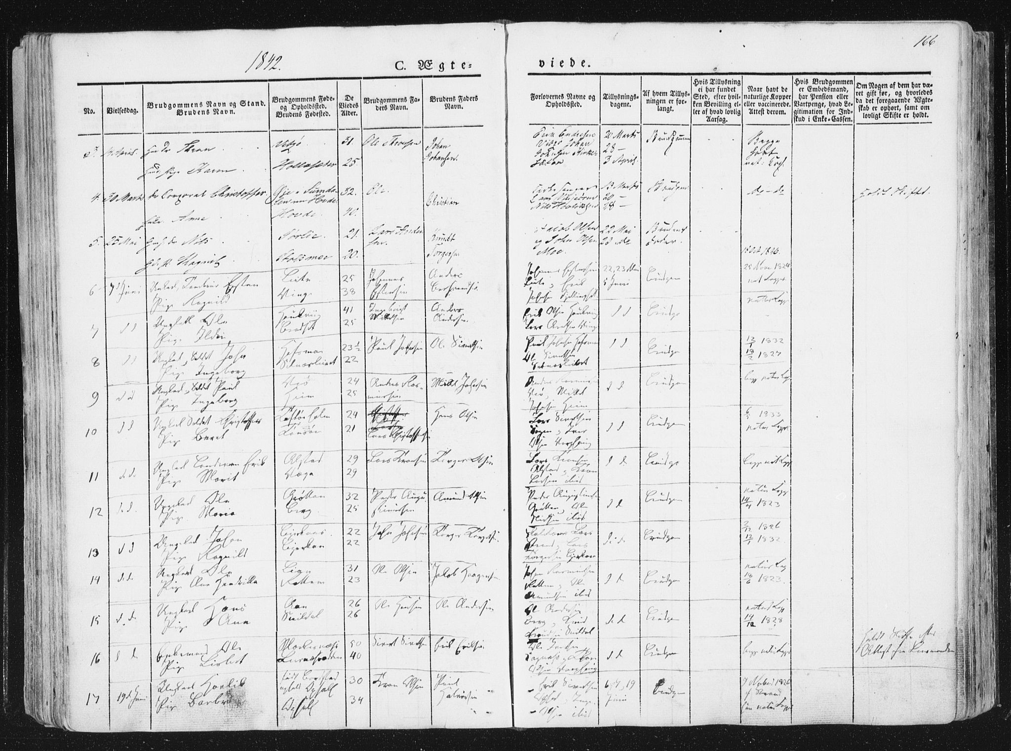 Ministerialprotokoller, klokkerbøker og fødselsregistre - Sør-Trøndelag, SAT/A-1456/630/L0493: Parish register (official) no. 630A06, 1841-1851, p. 166