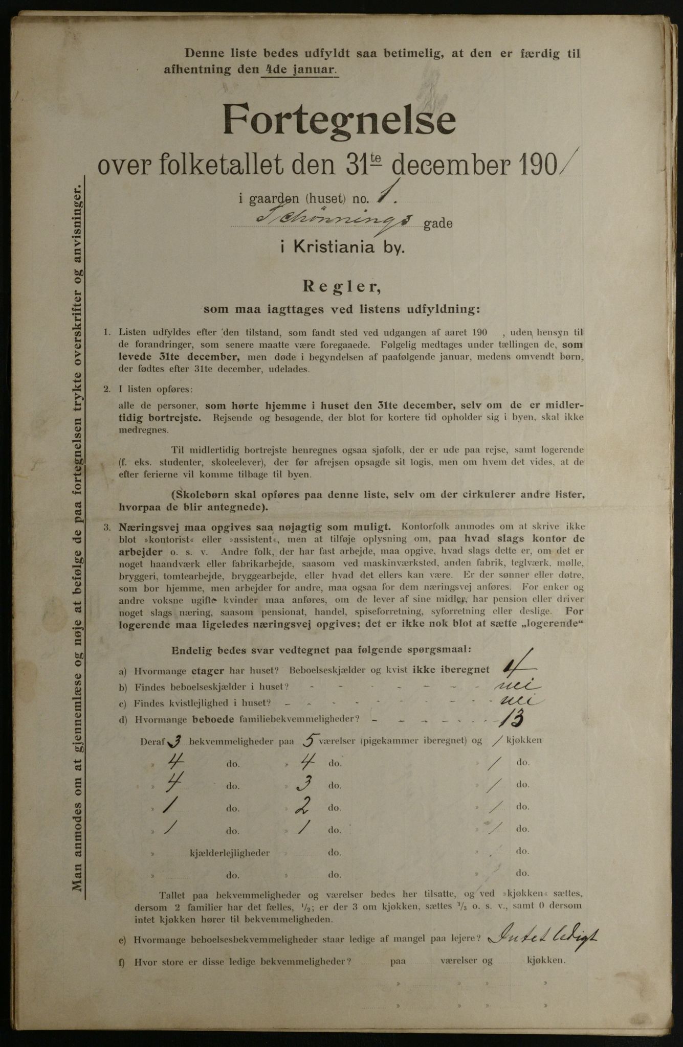 OBA, Municipal Census 1901 for Kristiania, 1901, p. 14389