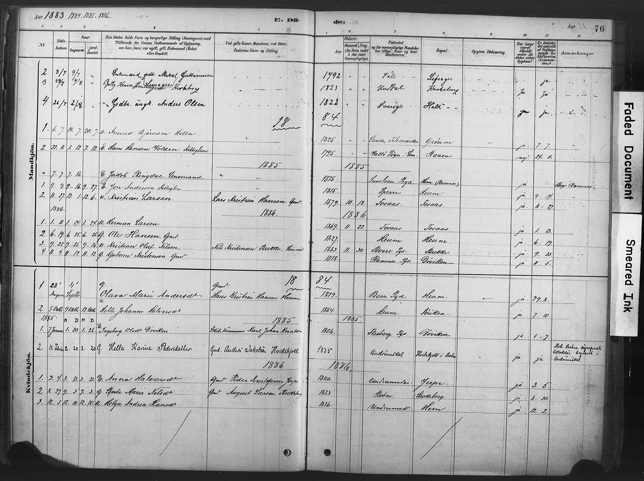 Våle kirkebøker, SAKO/A-334/F/Fb/L0002: Parish register (official) no. II 2, 1878-1907, p. 76