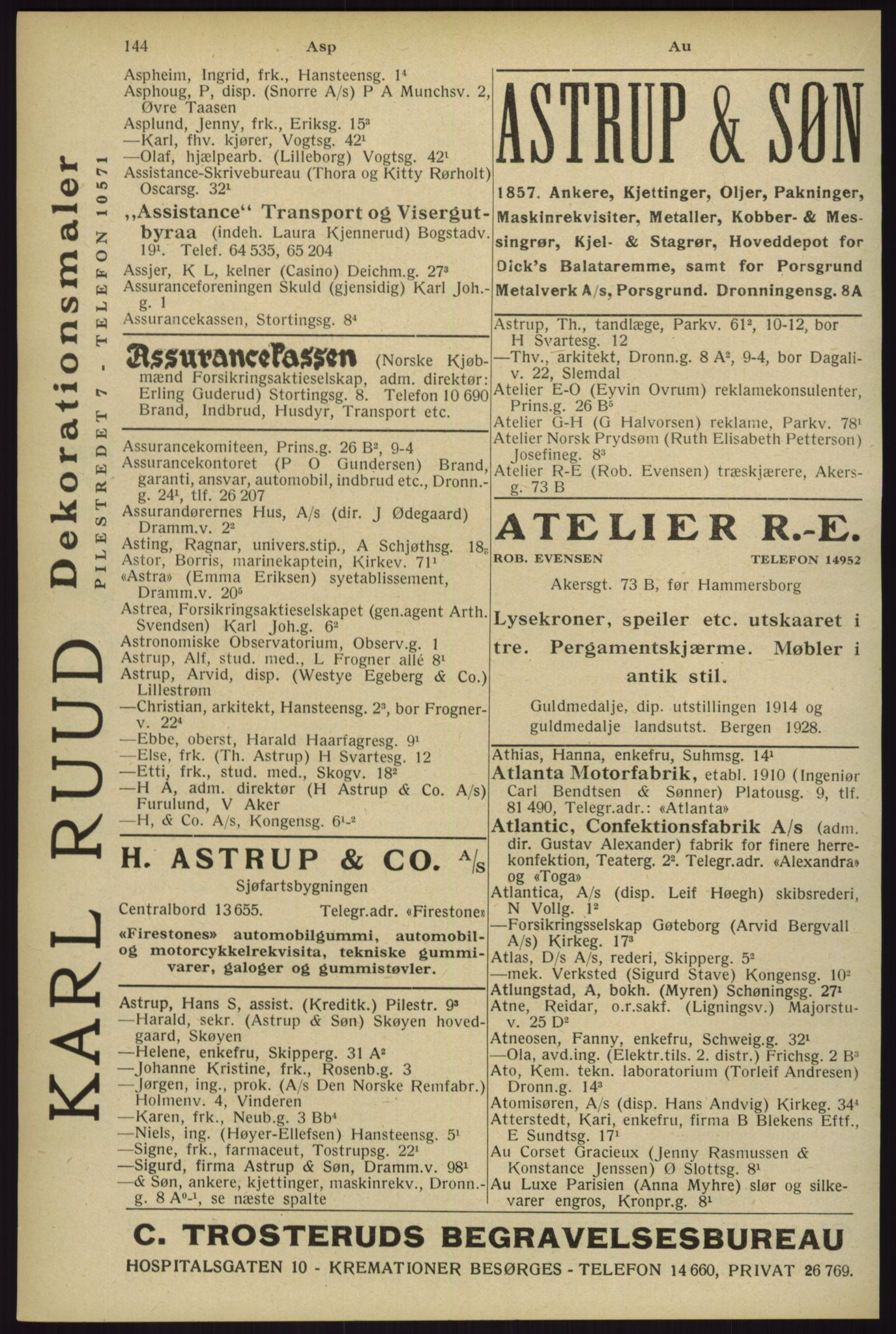 Kristiania/Oslo adressebok, PUBL/-, 1929, p. 144