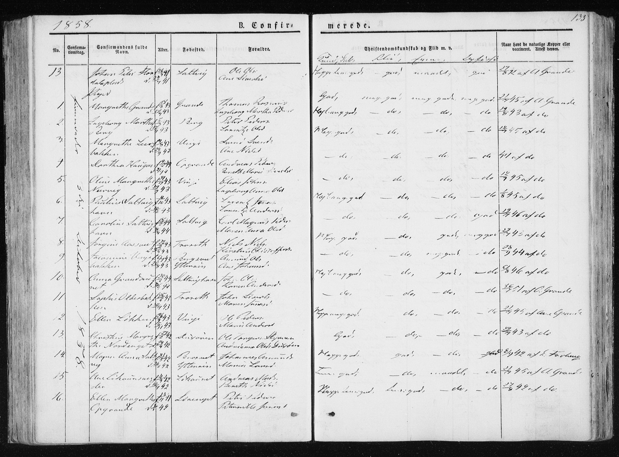 Ministerialprotokoller, klokkerbøker og fødselsregistre - Nord-Trøndelag, AV/SAT-A-1458/733/L0323: Parish register (official) no. 733A02, 1843-1870, p. 133