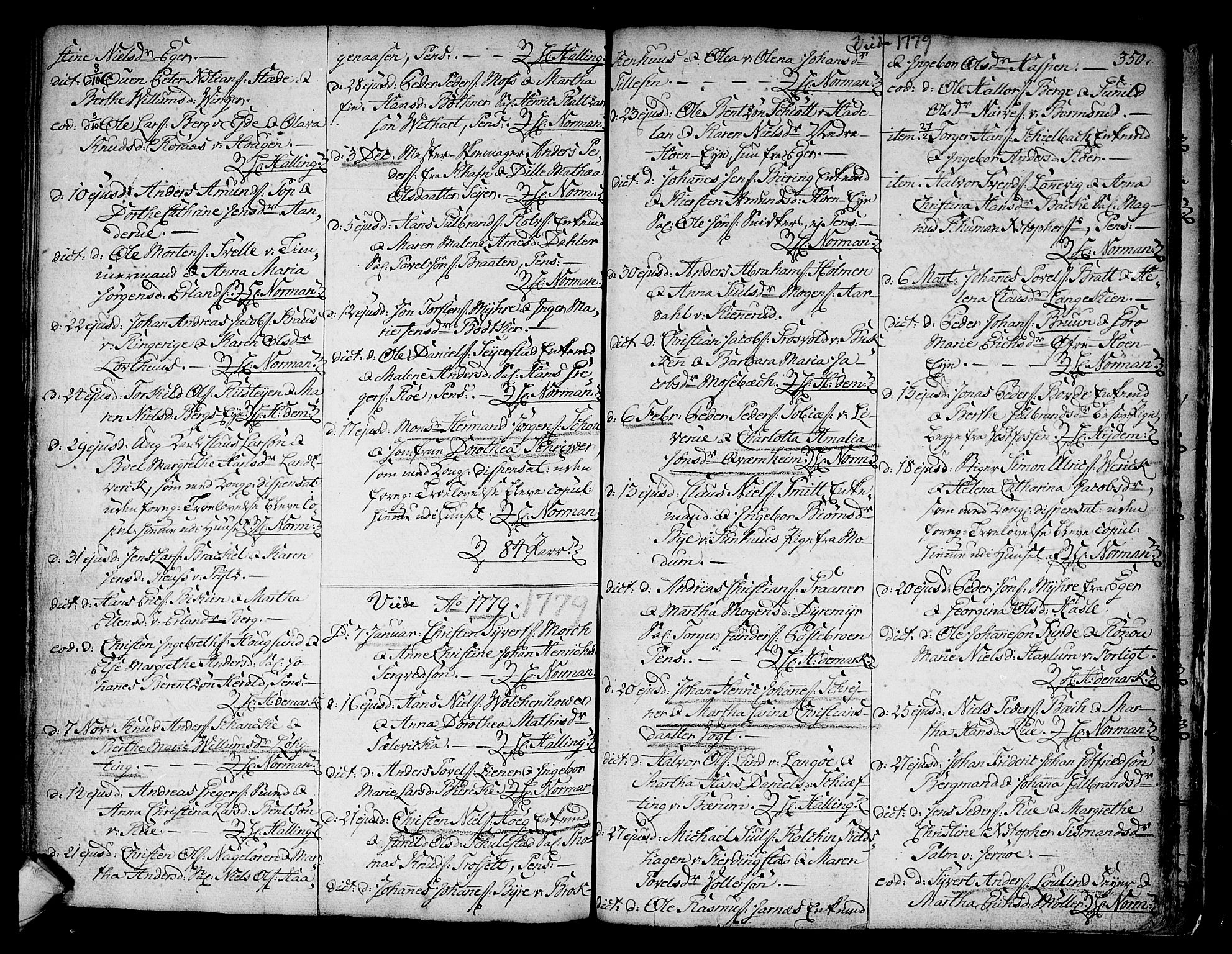 Kongsberg kirkebøker, SAKO/A-22/F/Fa/L0005: Parish register (official) no. I 5, 1769-1782, p. 350