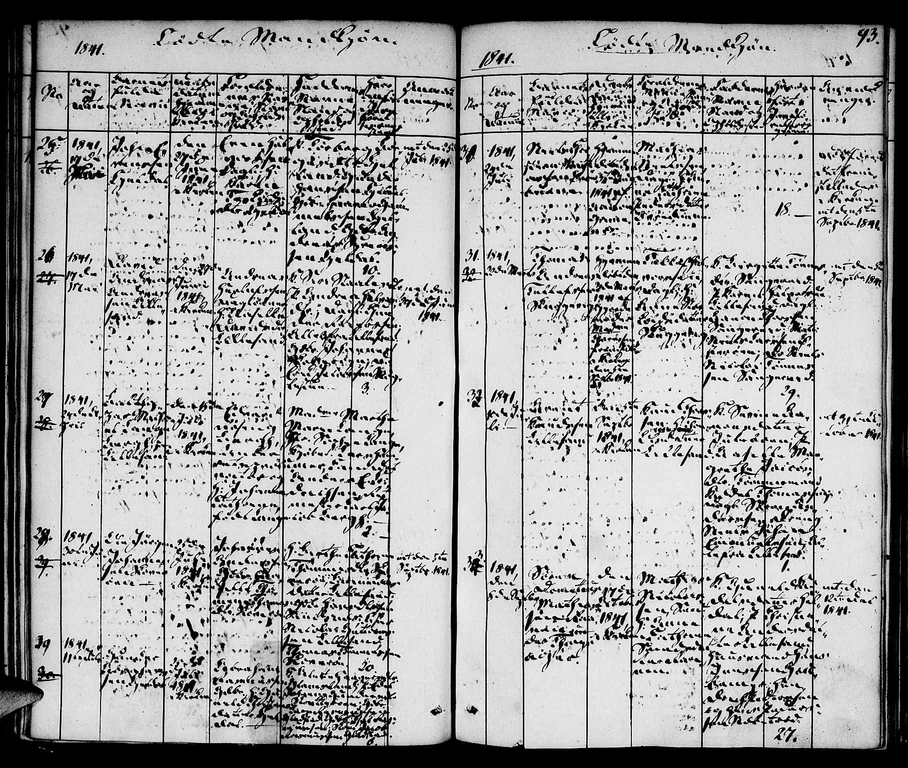 Vestre Moland sokneprestkontor, AV/SAK-1111-0046/F/Fa/Fab/L0004: Parish register (official) no. A 4, 1835-1843, p. 93