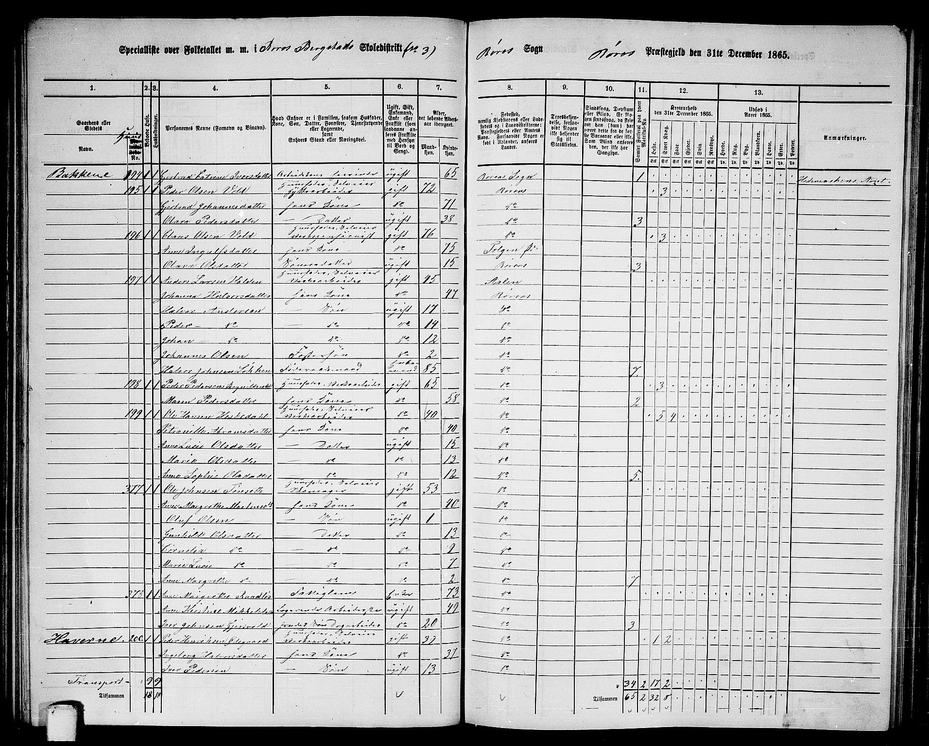 RA, 1865 census for Røros, 1865, p. 68