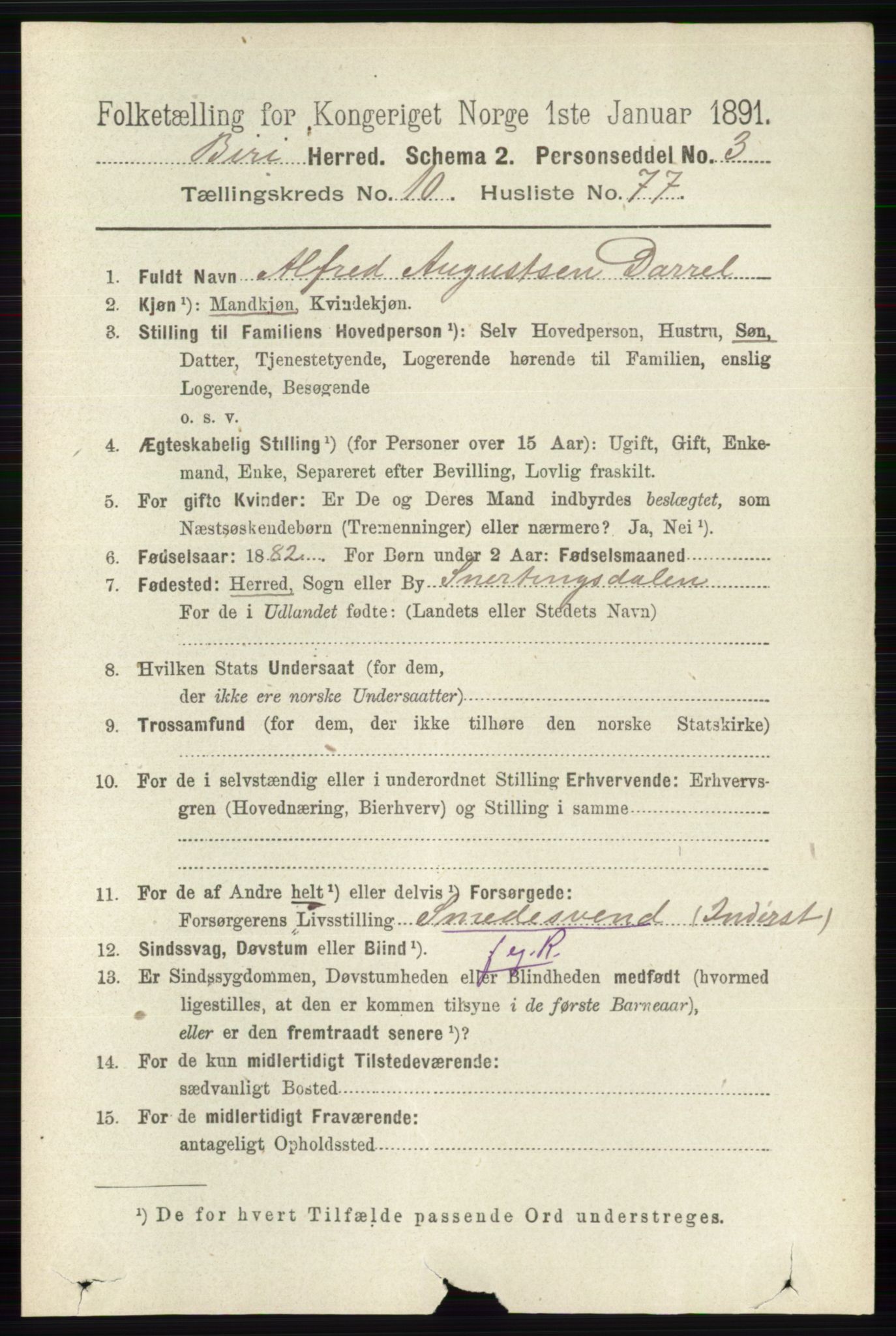 RA, 1891 census for 0525 Biri, 1891, p. 4282