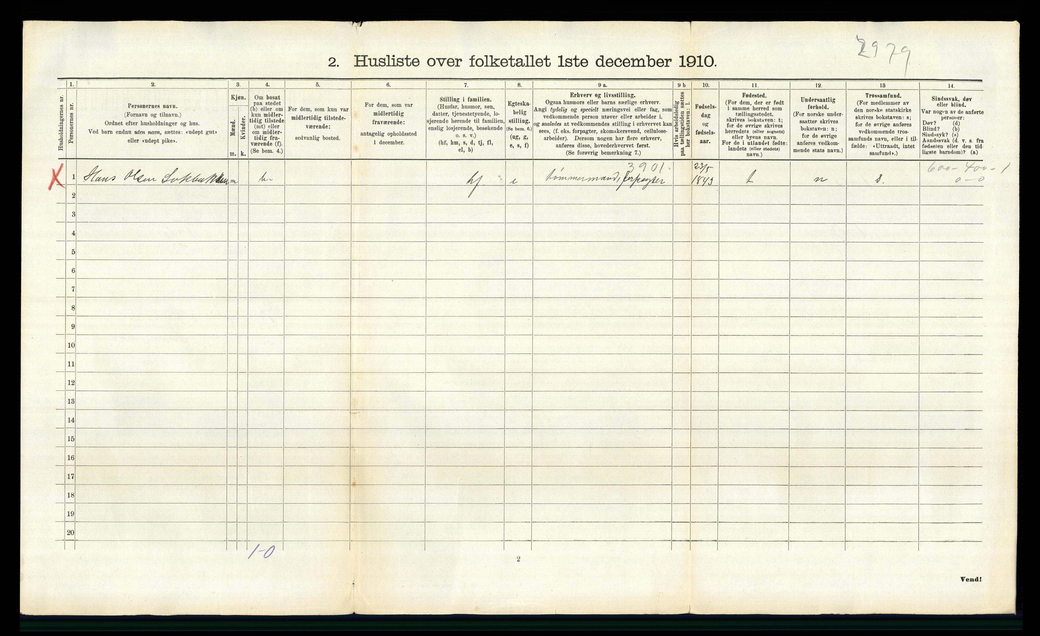 RA, 1910 census for Romedal, 1910, p. 1784