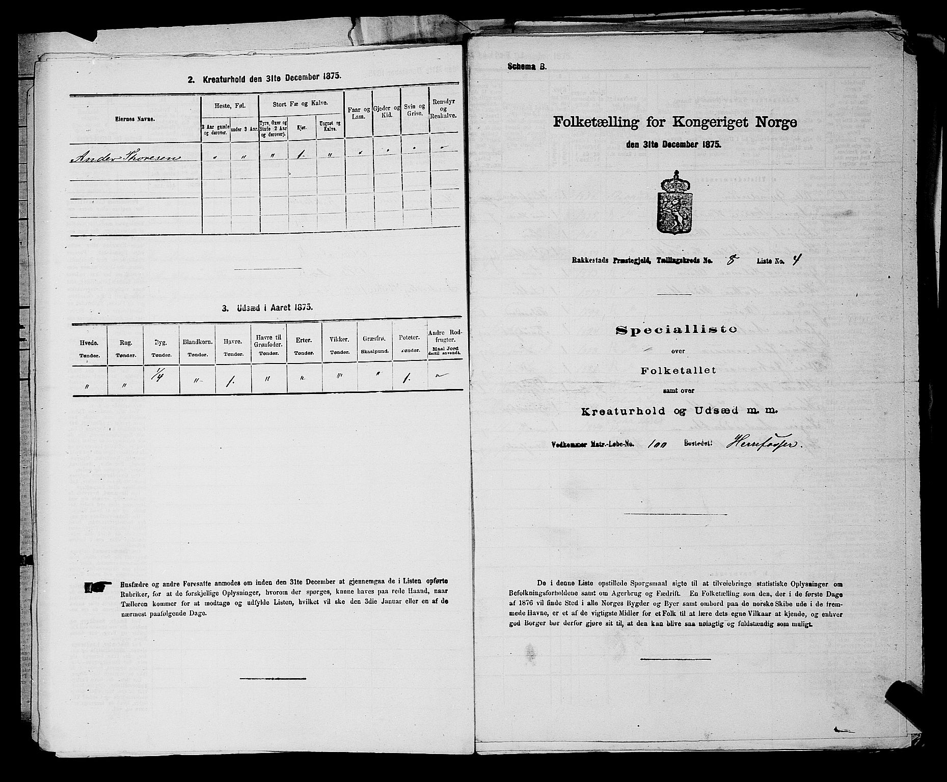 RA, 1875 census for 0128P Rakkestad, 1875, p. 932