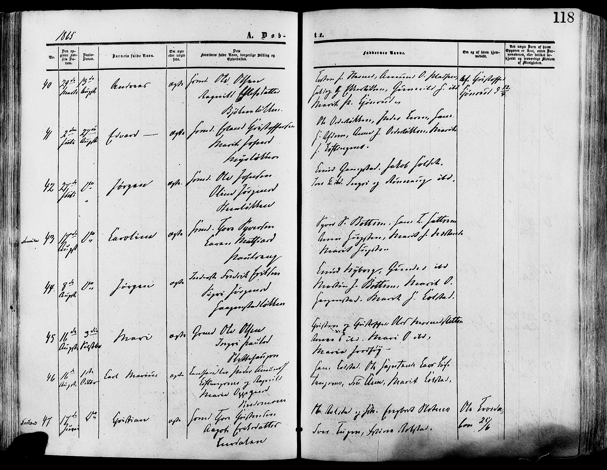 Lesja prestekontor, SAH/PREST-068/H/Ha/Haa/L0008: Parish register (official) no. 8, 1854-1880, p. 118
